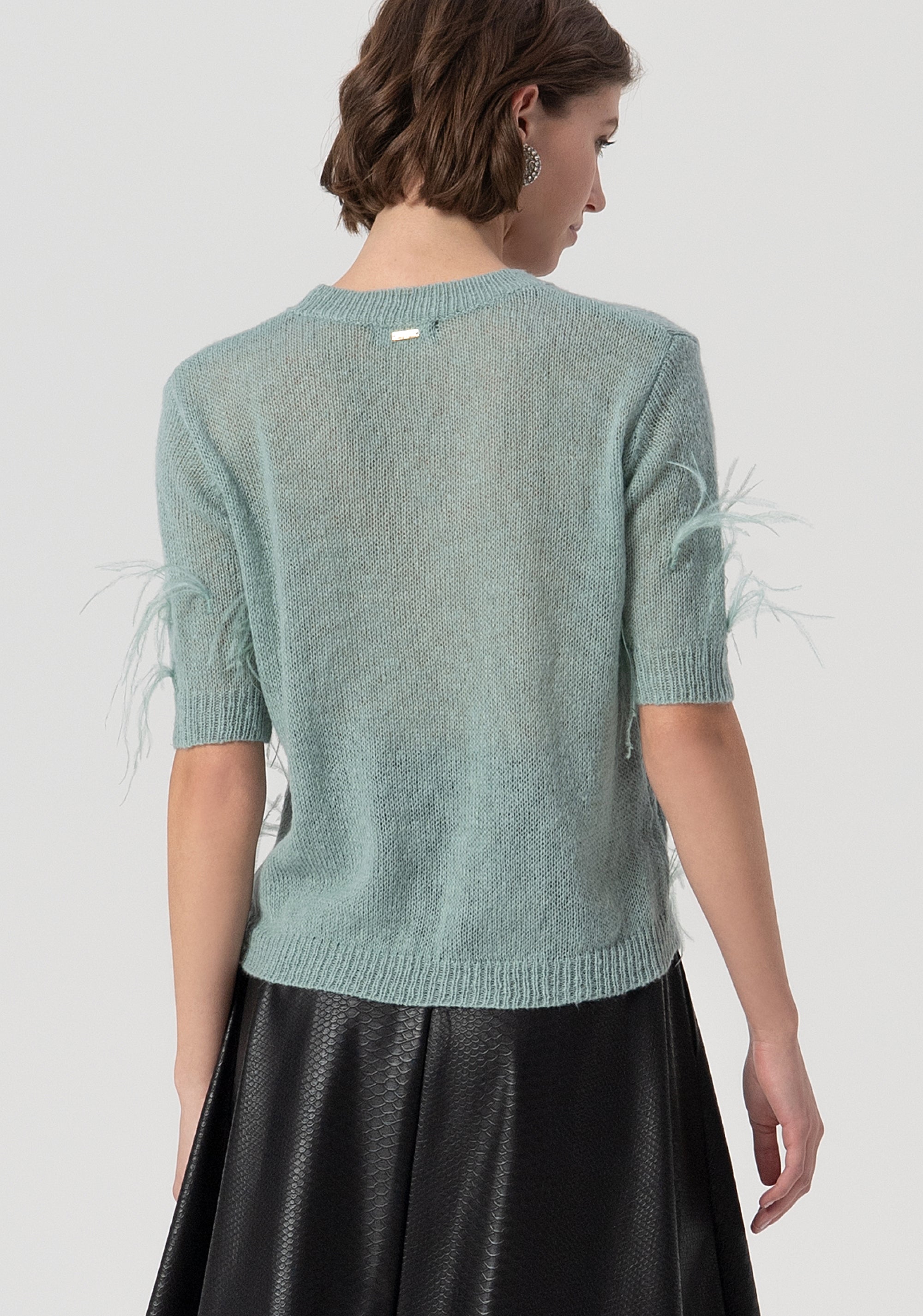 Maglia regular con piume applicate FS25WT7010K50501-806 Fracomina