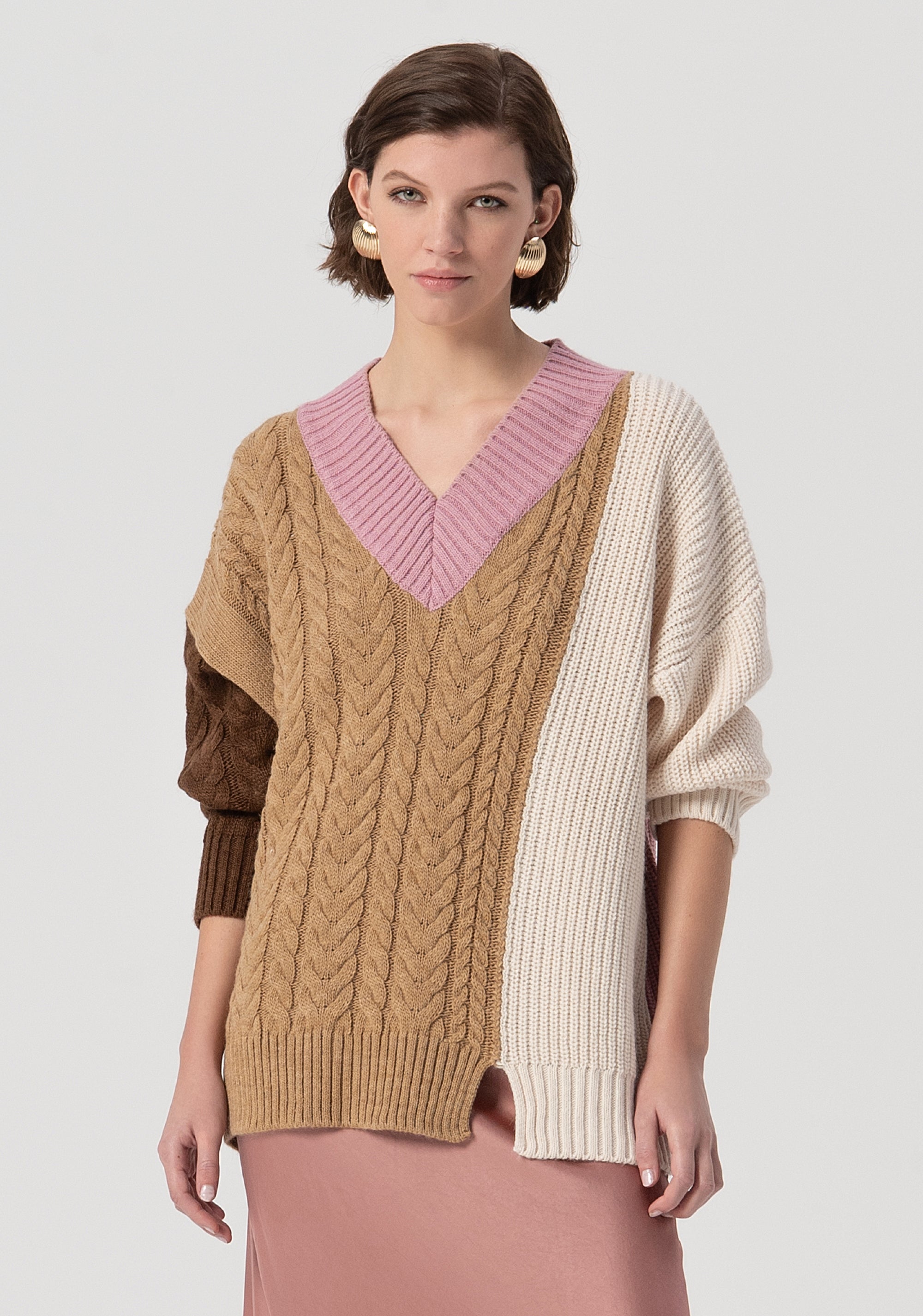 Maglia over con lana ed alpaca FS25WT7029K53501-210 Fracomina