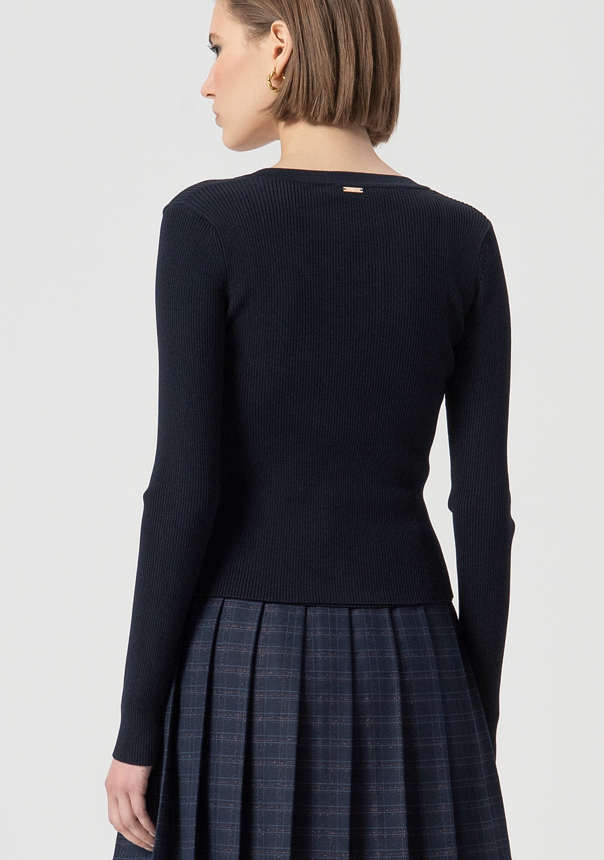 Cardigan slim a coste FS25WT8004K41601-064 Fracomina