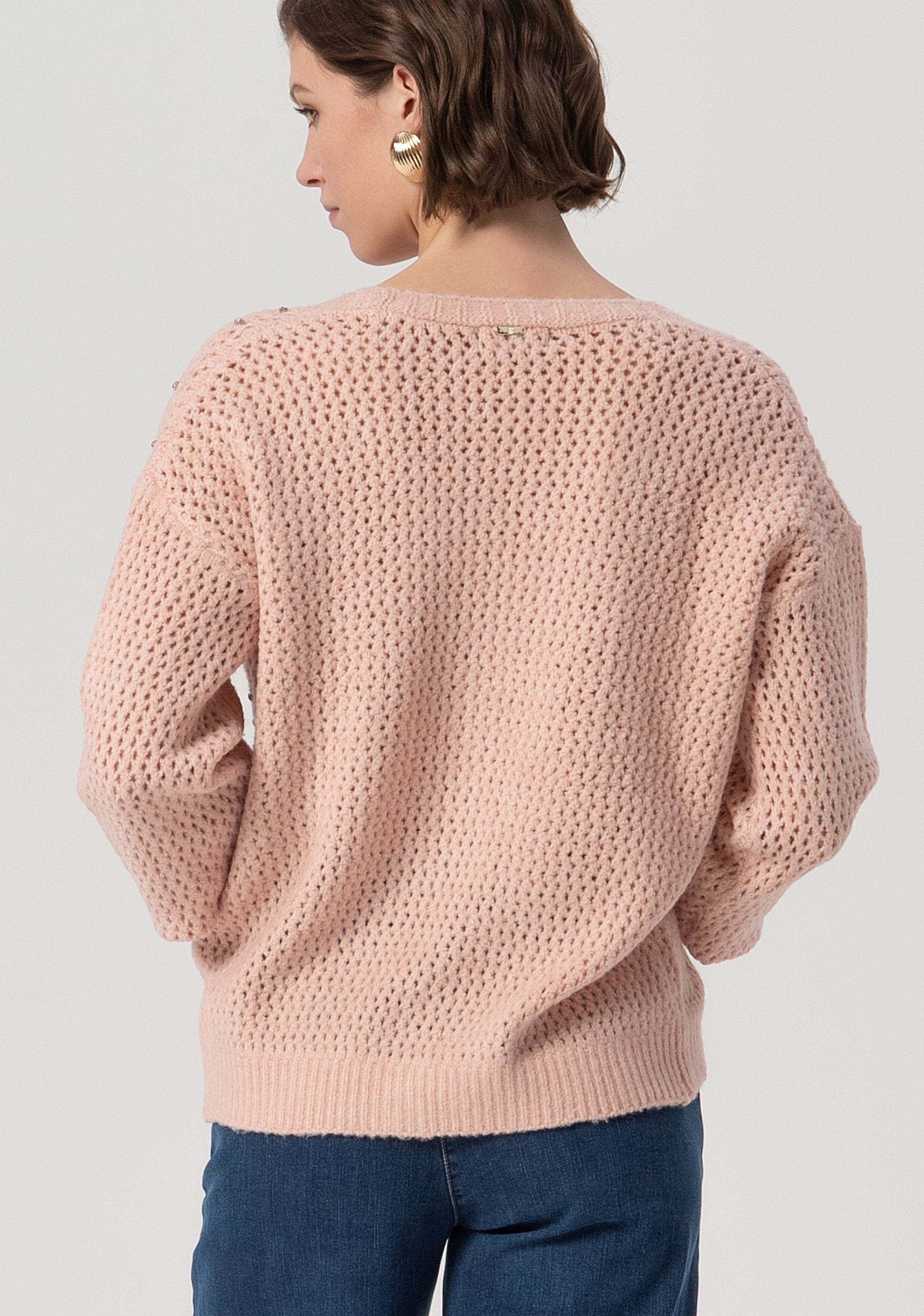 Cardigan over con punto rete FS25WT8005K45701-444 Fracomina