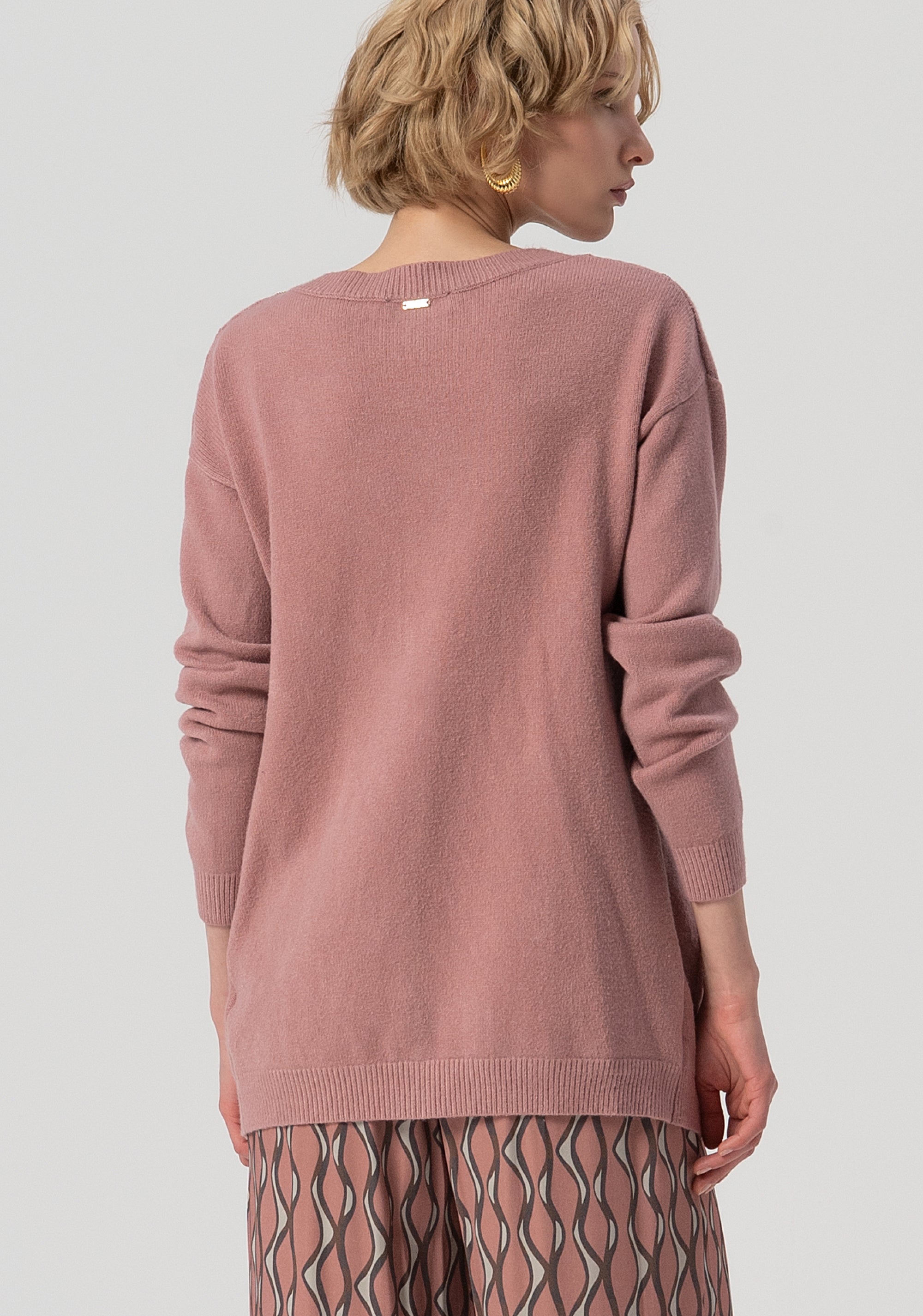 Cardigan over con punto treccia e baguette applicate FS25WT8007K50201-238 Fracomina