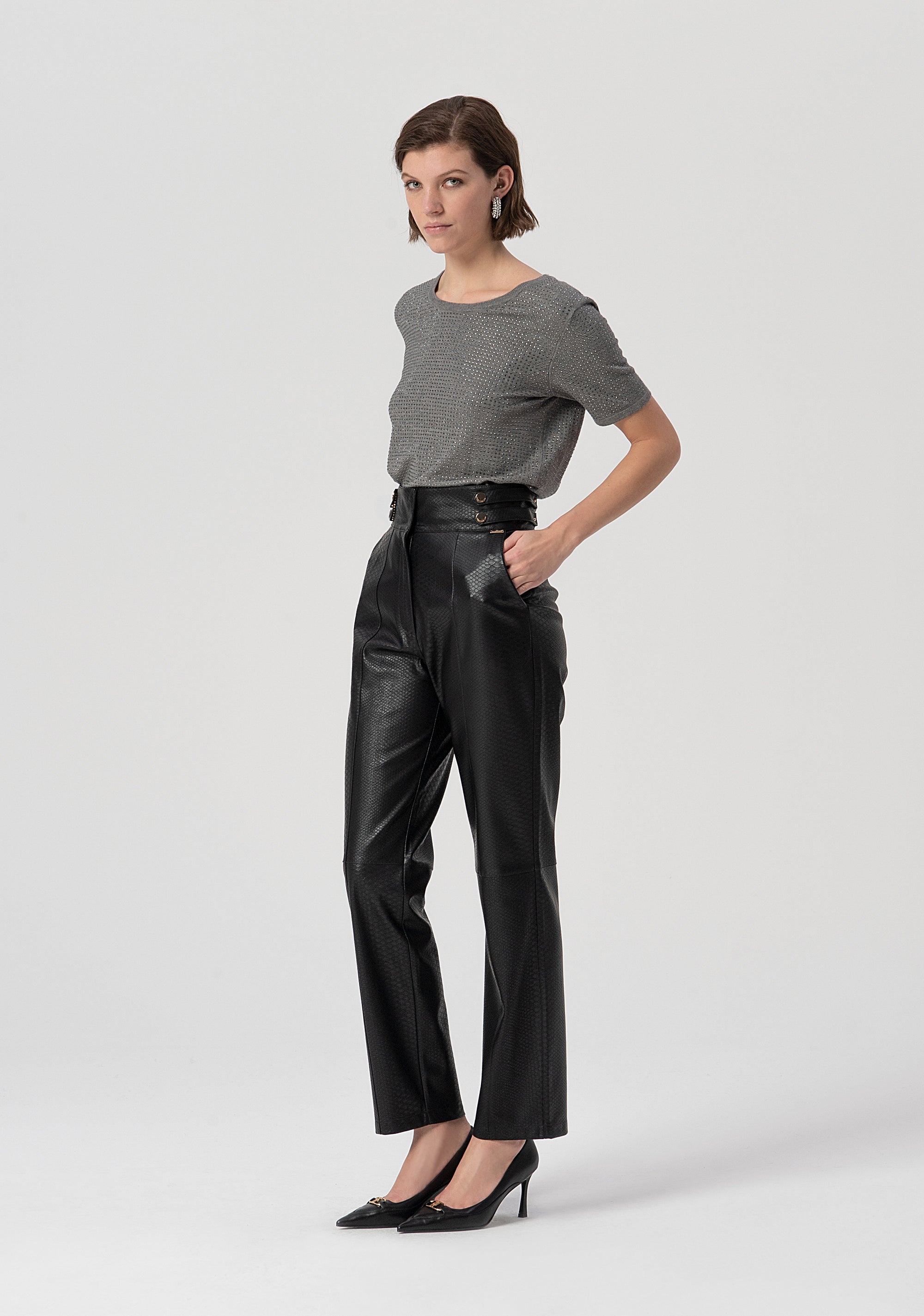 Pantalone a sigaretta con vita alta FS25WV2001P41101-053 Fracomina