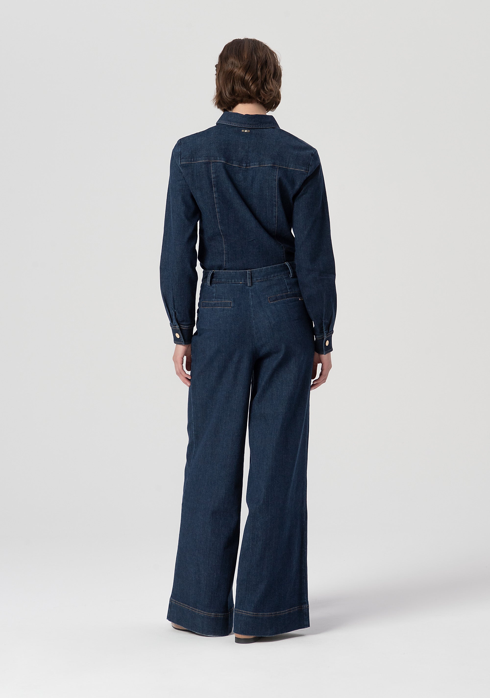 Jeans a Vita Alta e Gamba Larga