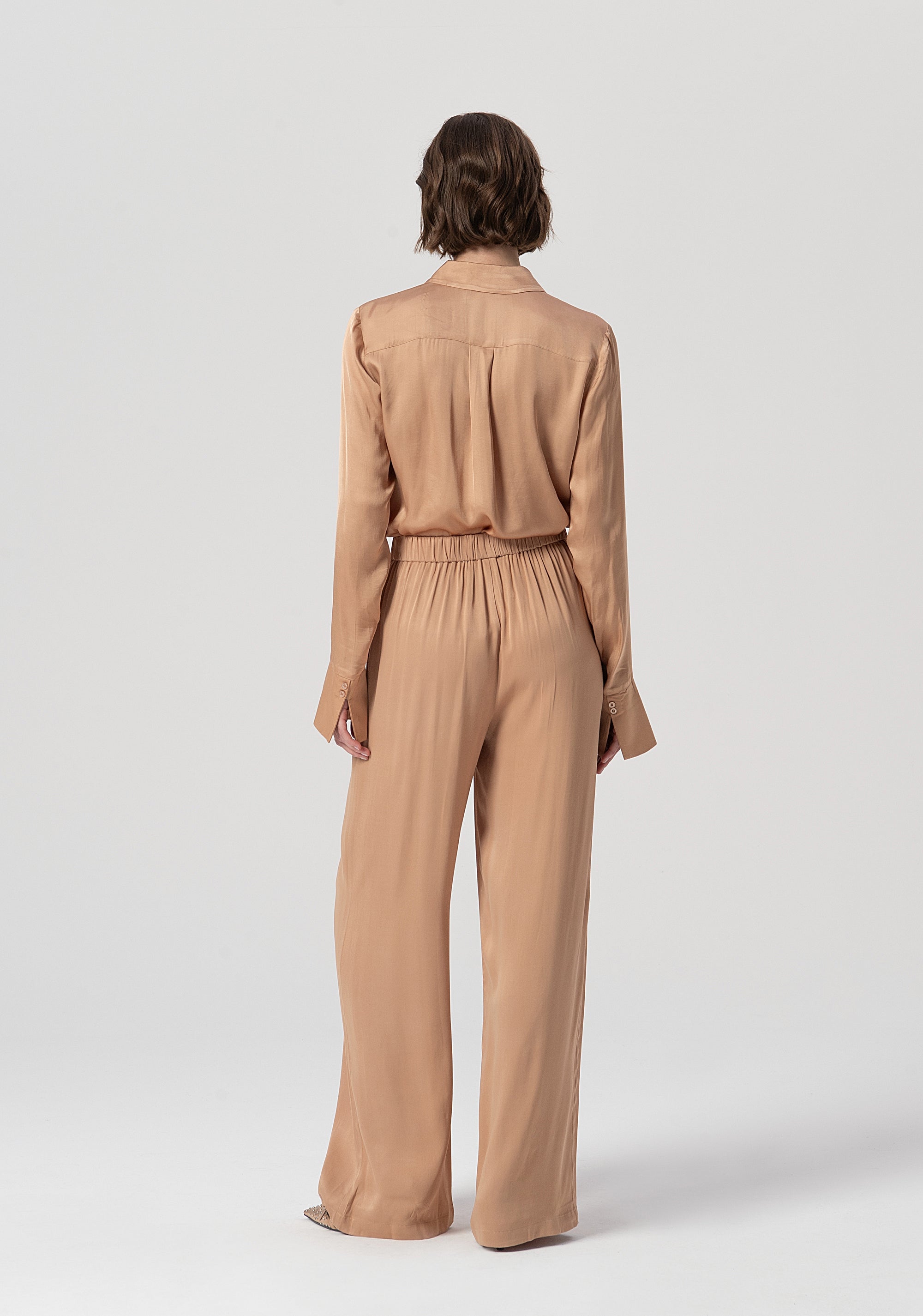 Pantalone flare a palazzo in raso FS25WV3014W73201-050 Fracomina