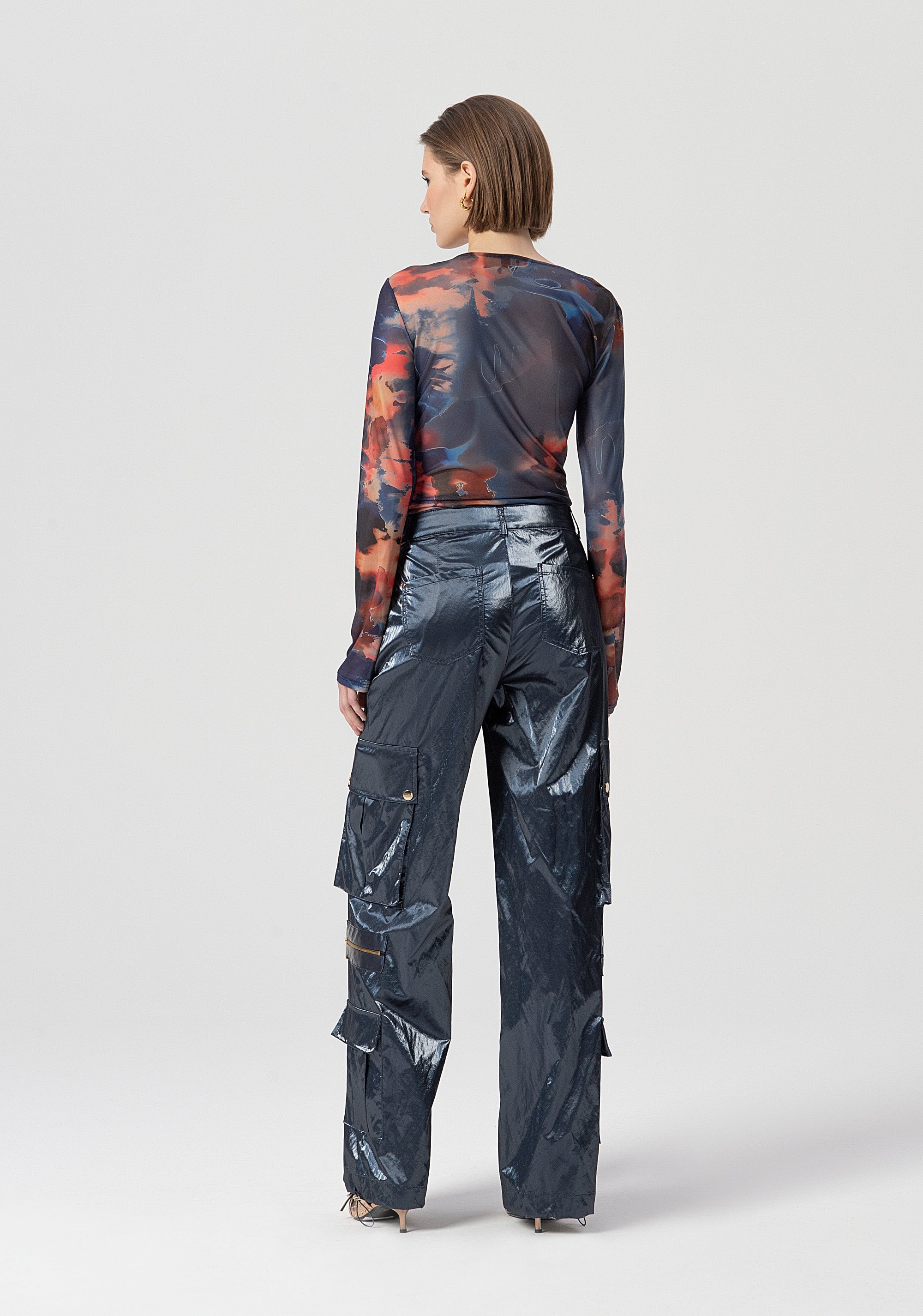 Pantalone cargo in tessuto lucido FS25WVC002W498P9-064 Fracomina