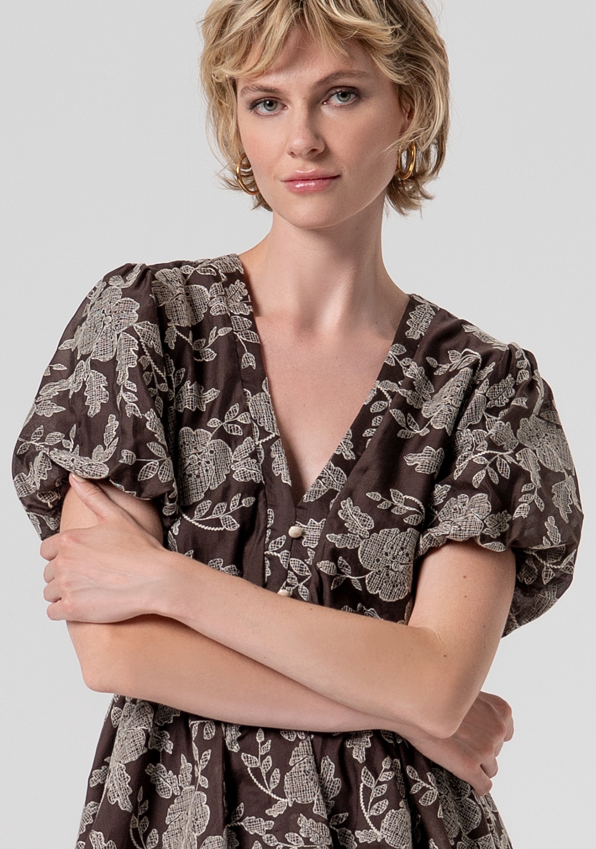 Abito regular mini in fantasia floreale FS26SD1009W834E5-091 Fracomina