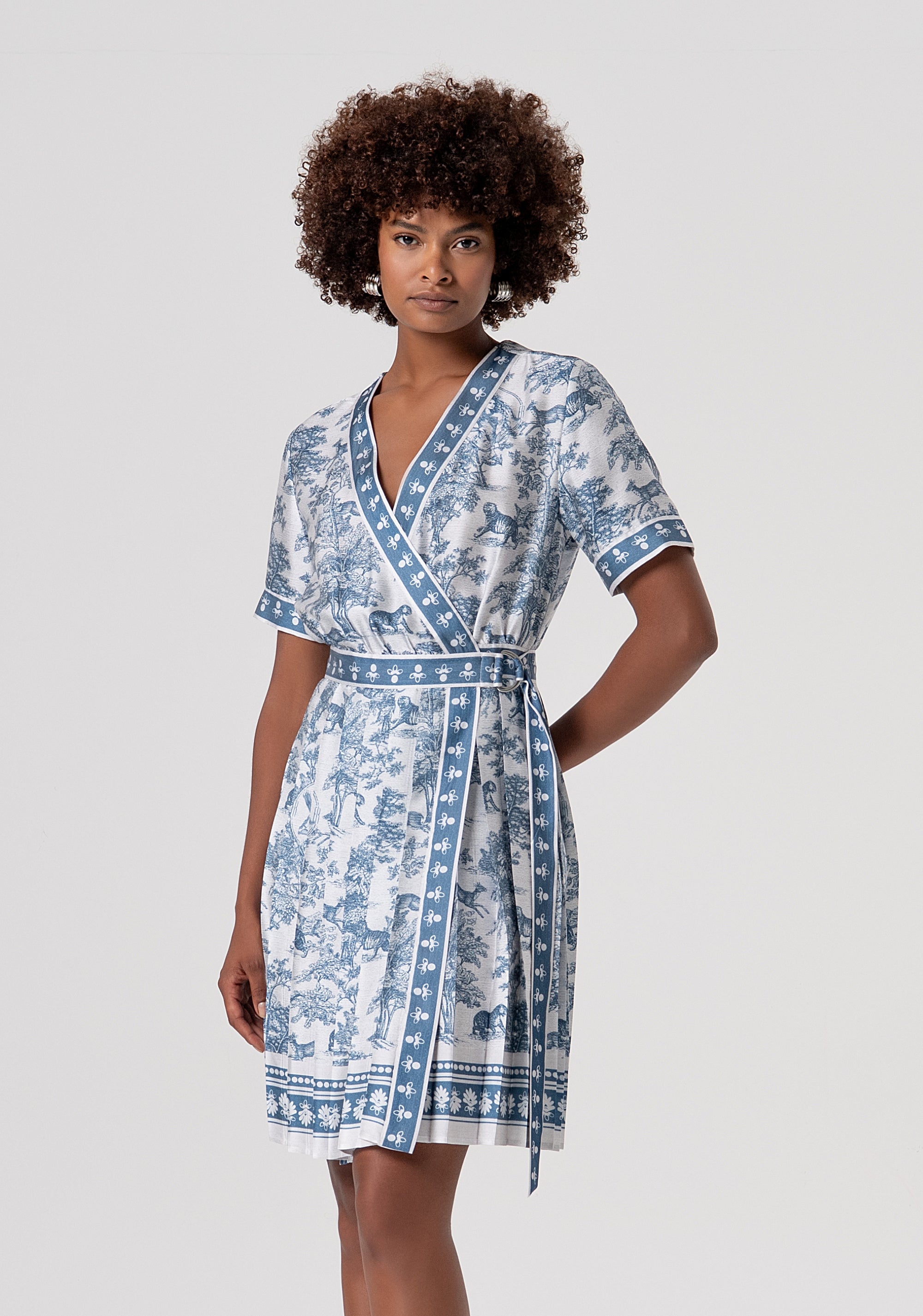 Abito regular mini a portafoglio in fantasia FS26SD1010W435K5-083 Fracomina