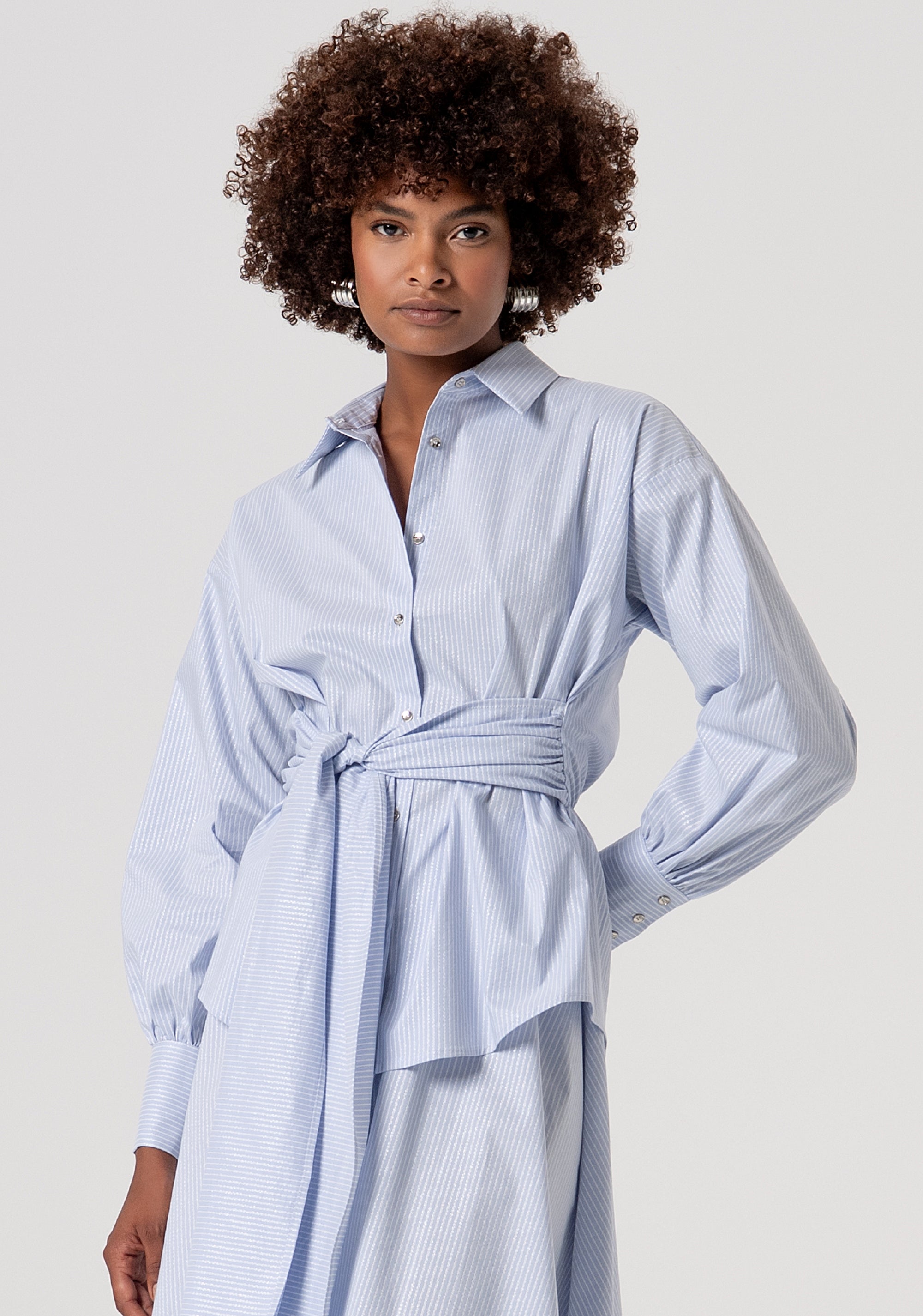 Abito regular midi modello chemisier a righe FS26SD2004W520N8-L62 Fracomina