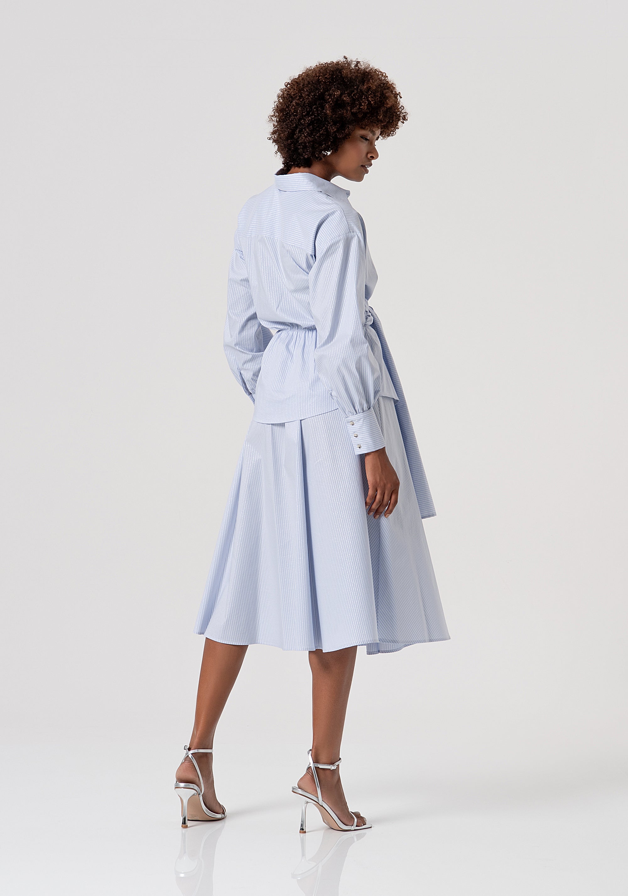 Abito regular midi modello chemisier a righe FS26SD2004W520N8-L62 Fracomina