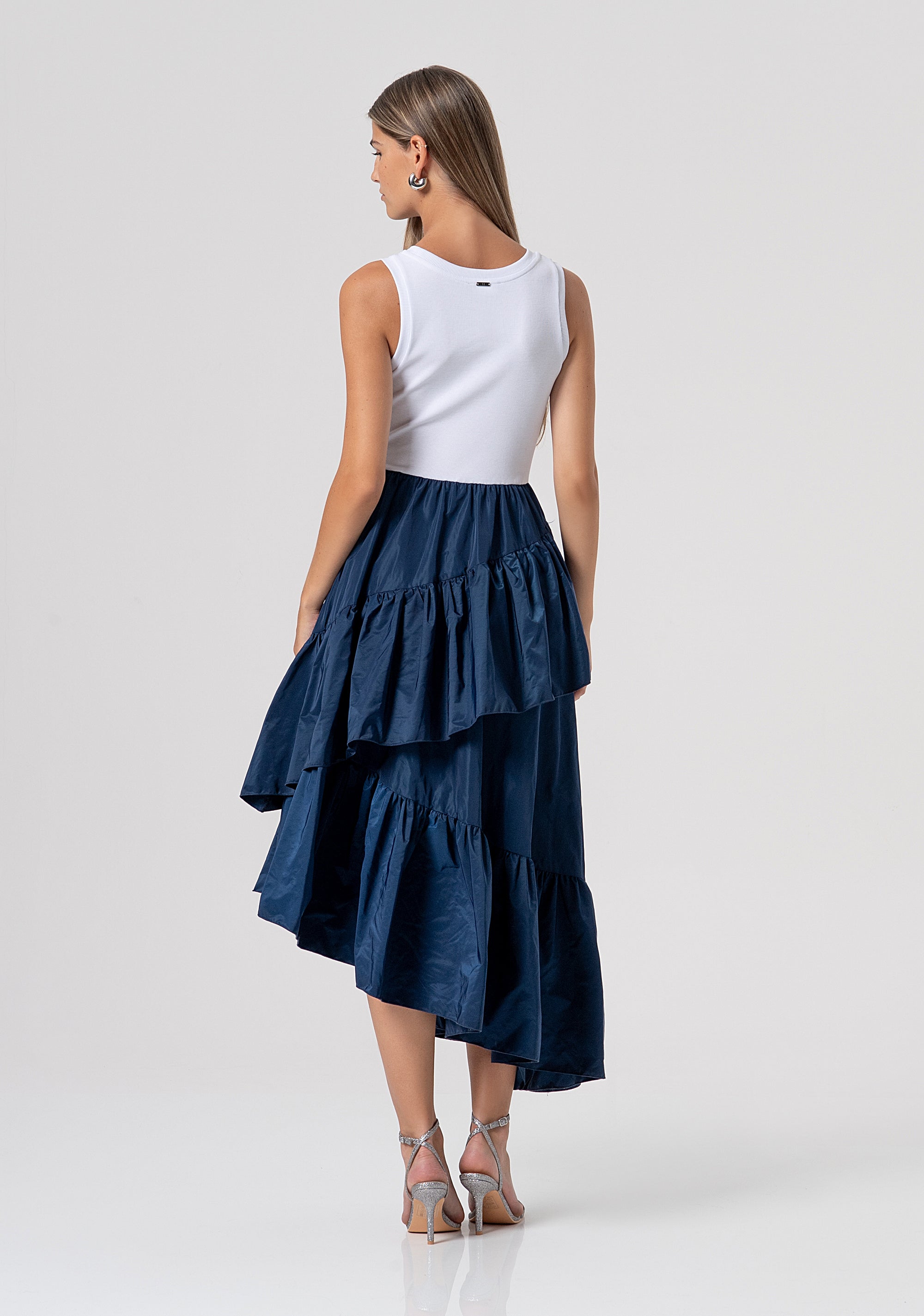 Abito senza maniche midi in mix di tessuti FS26SD2009W40101-083 Fracomina