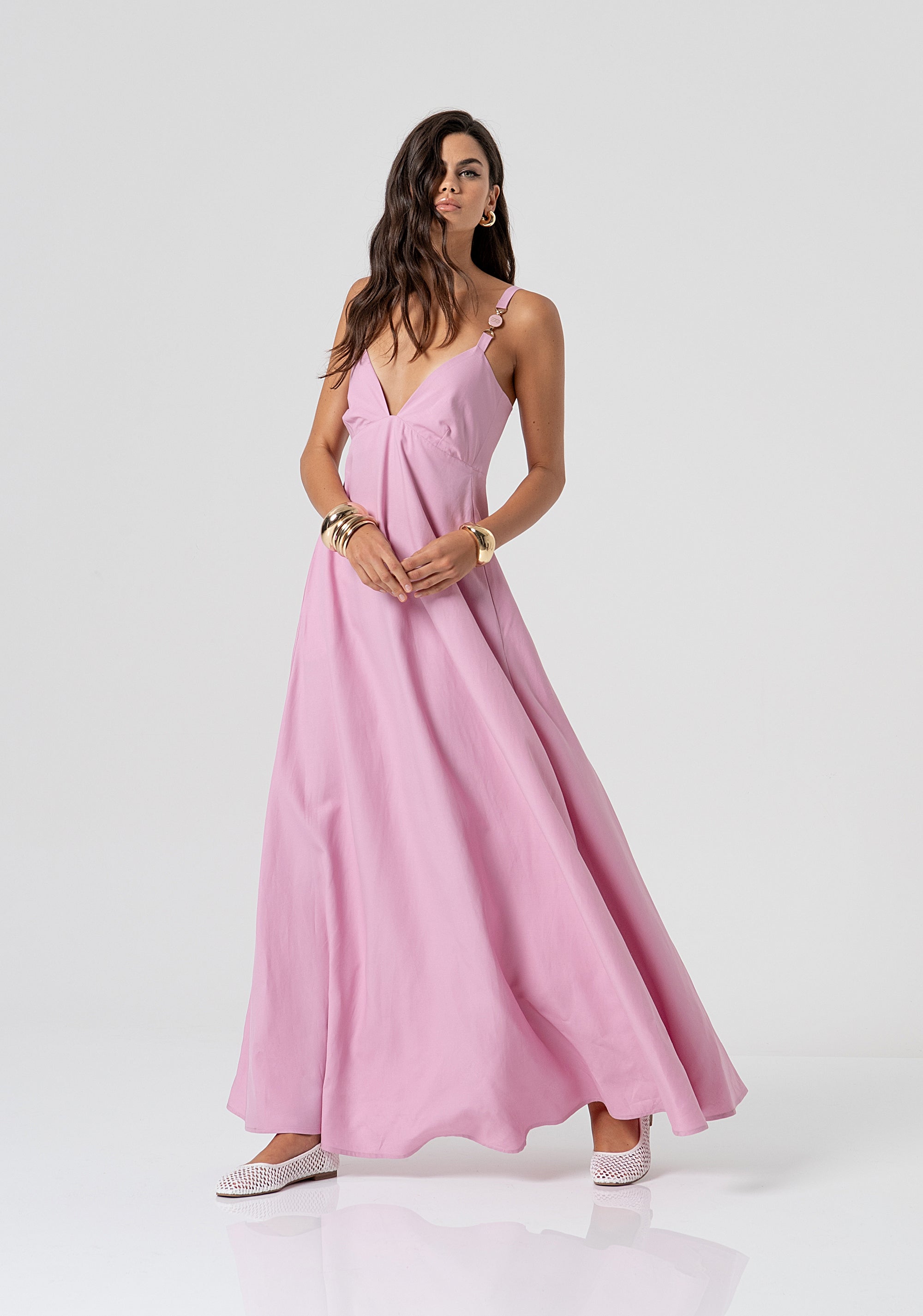 Abito senza maniche lungo in viscosa e lino FS26SD3004W69301-226 Fracomina