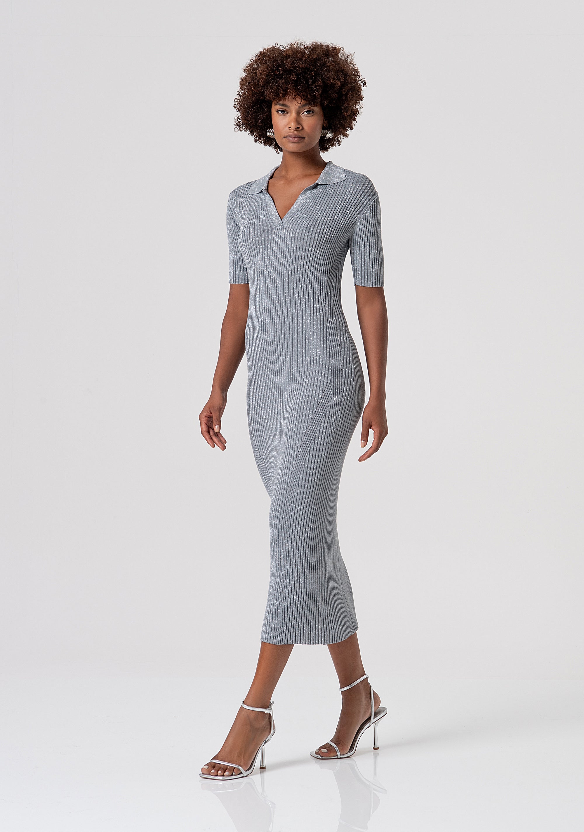 Abito slim midi a costine FS26SD5001K564Q7-156 Fracomina