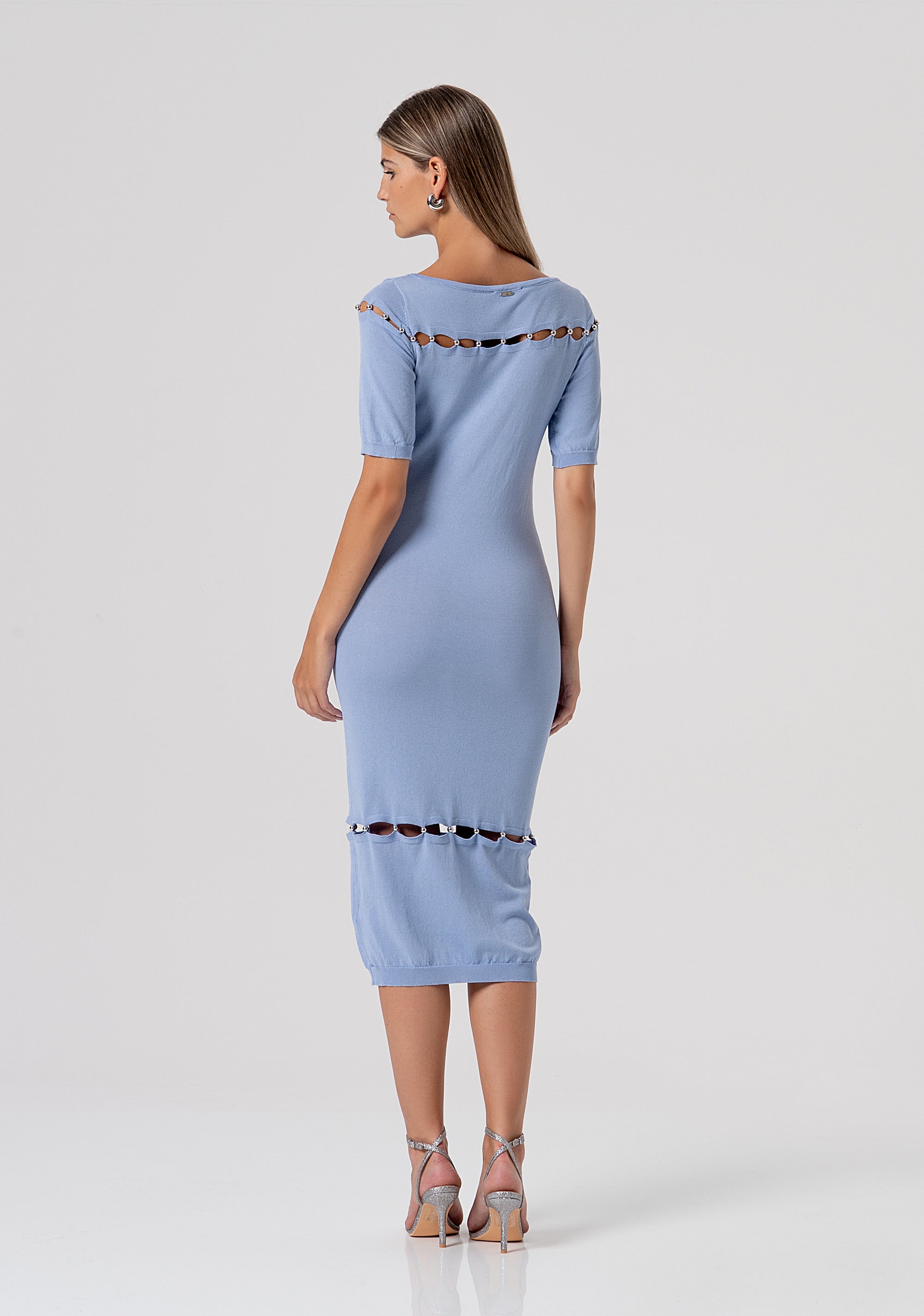 Abito slim midi in maglia FS26SD5002K41601-252 Fracomina