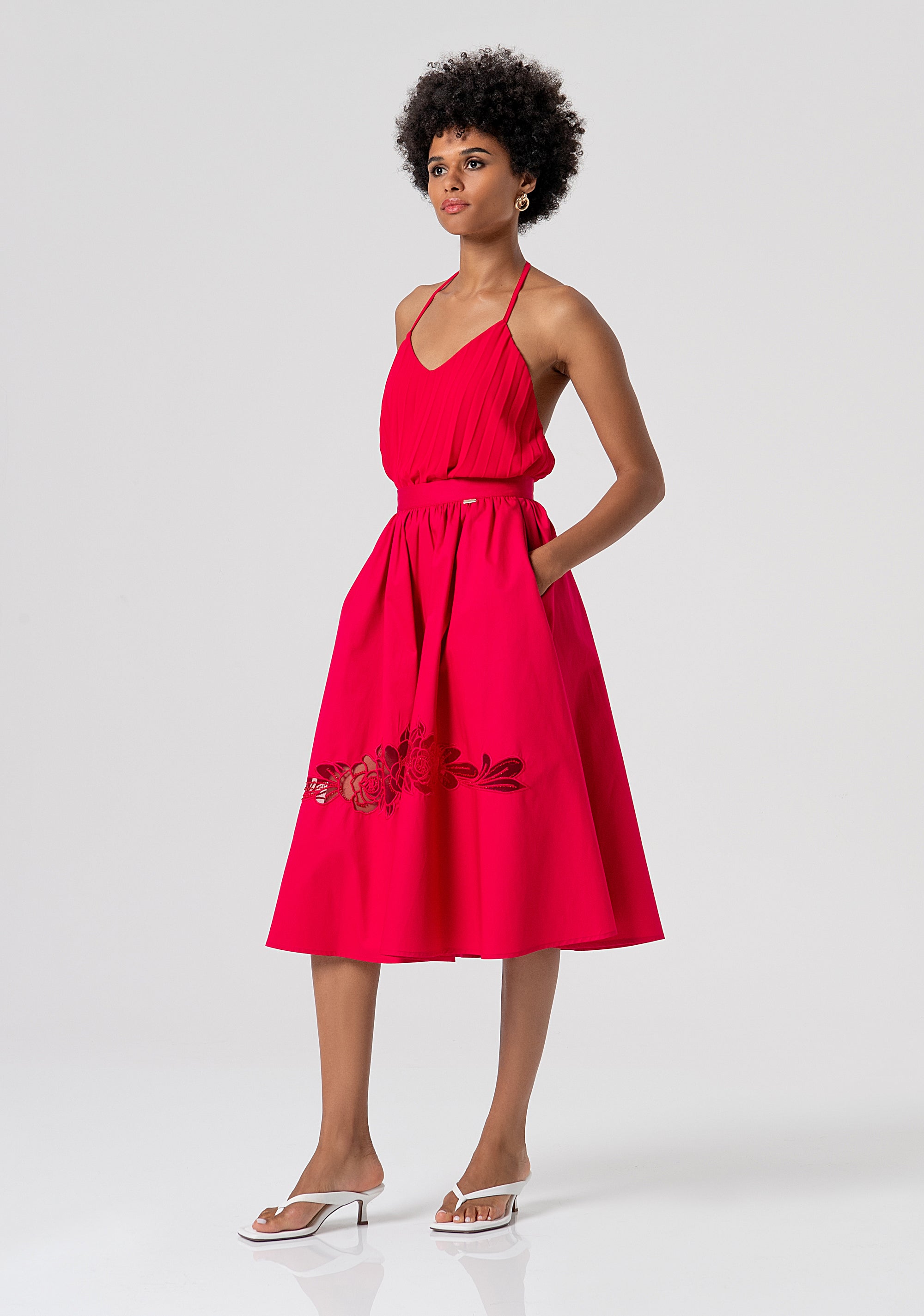 Gonna flare midi in popeline di cotone FS26SG2001W400E5-689 Fracomina