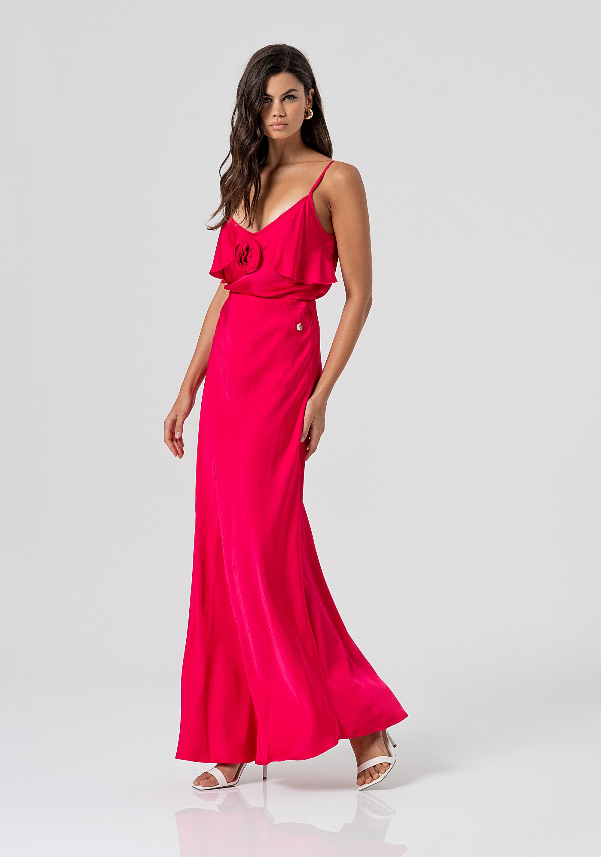 Gonna regular lunga in raso di viscosa FS26SG3001W58301-689 Fracomina