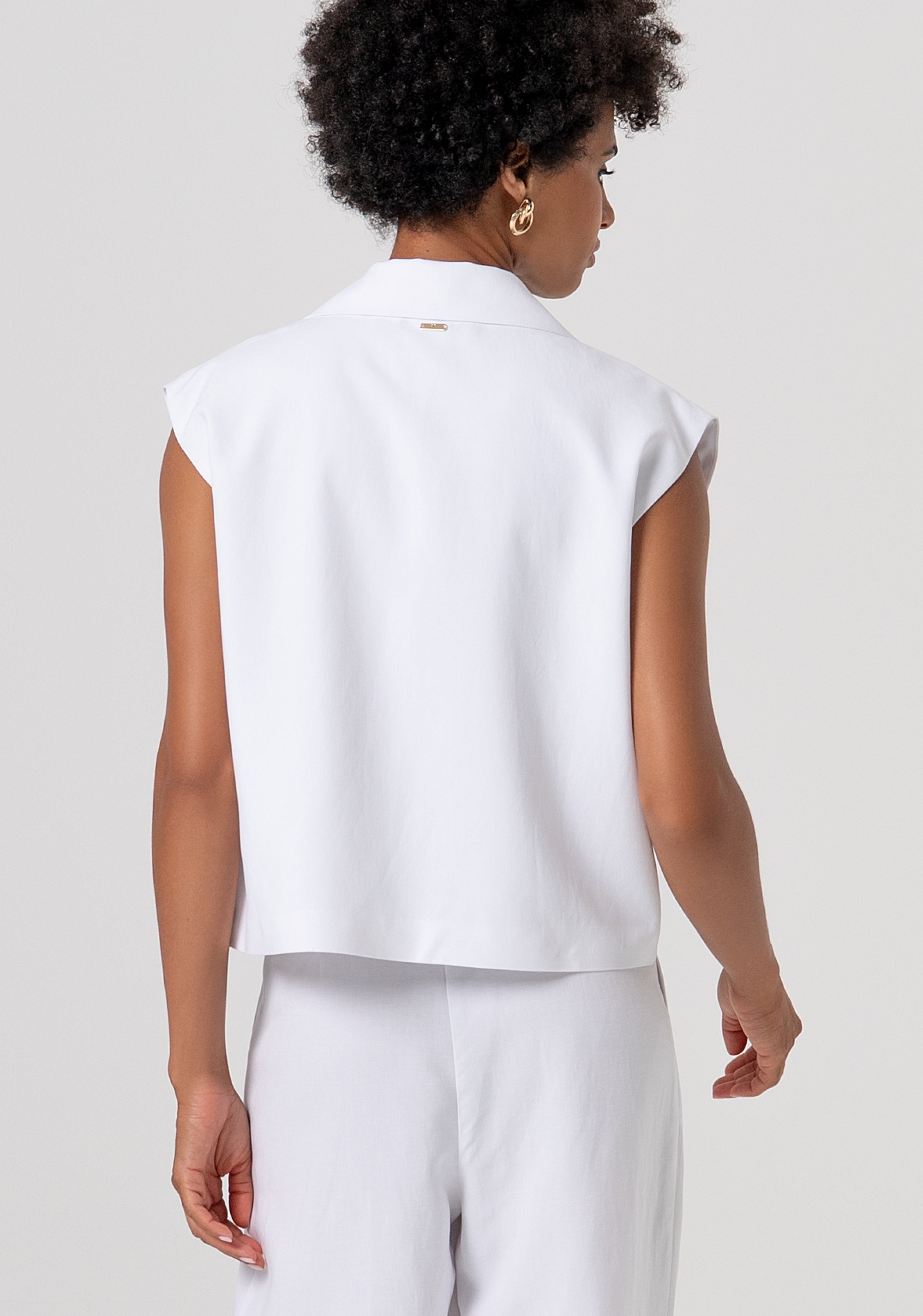 Blazer senza maniche doppiopetto con lino FS26SJ1001W62201-278 Fracomina