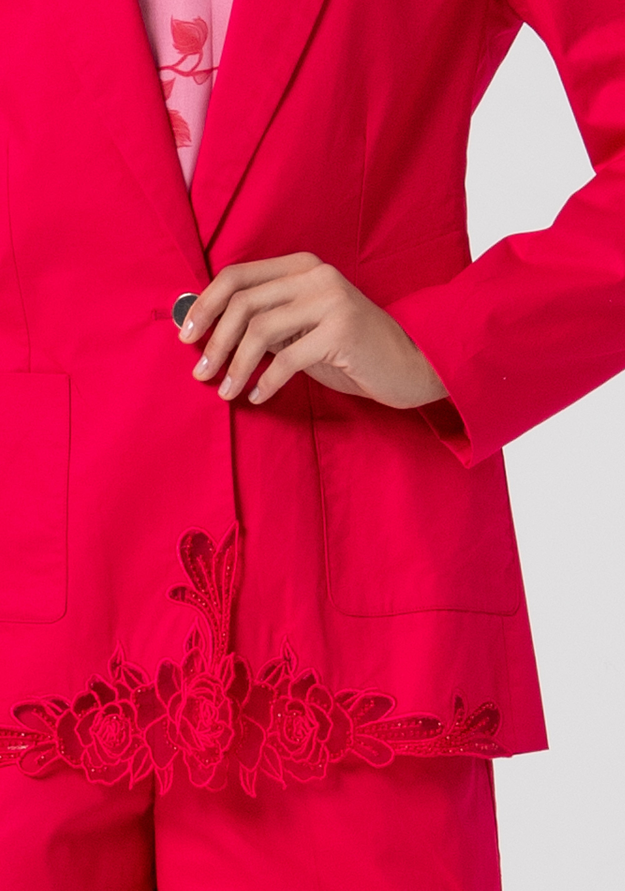 Blazer regular monopetto in cotone con ricamo FS26SJ3001W400E5-689 Fracomina