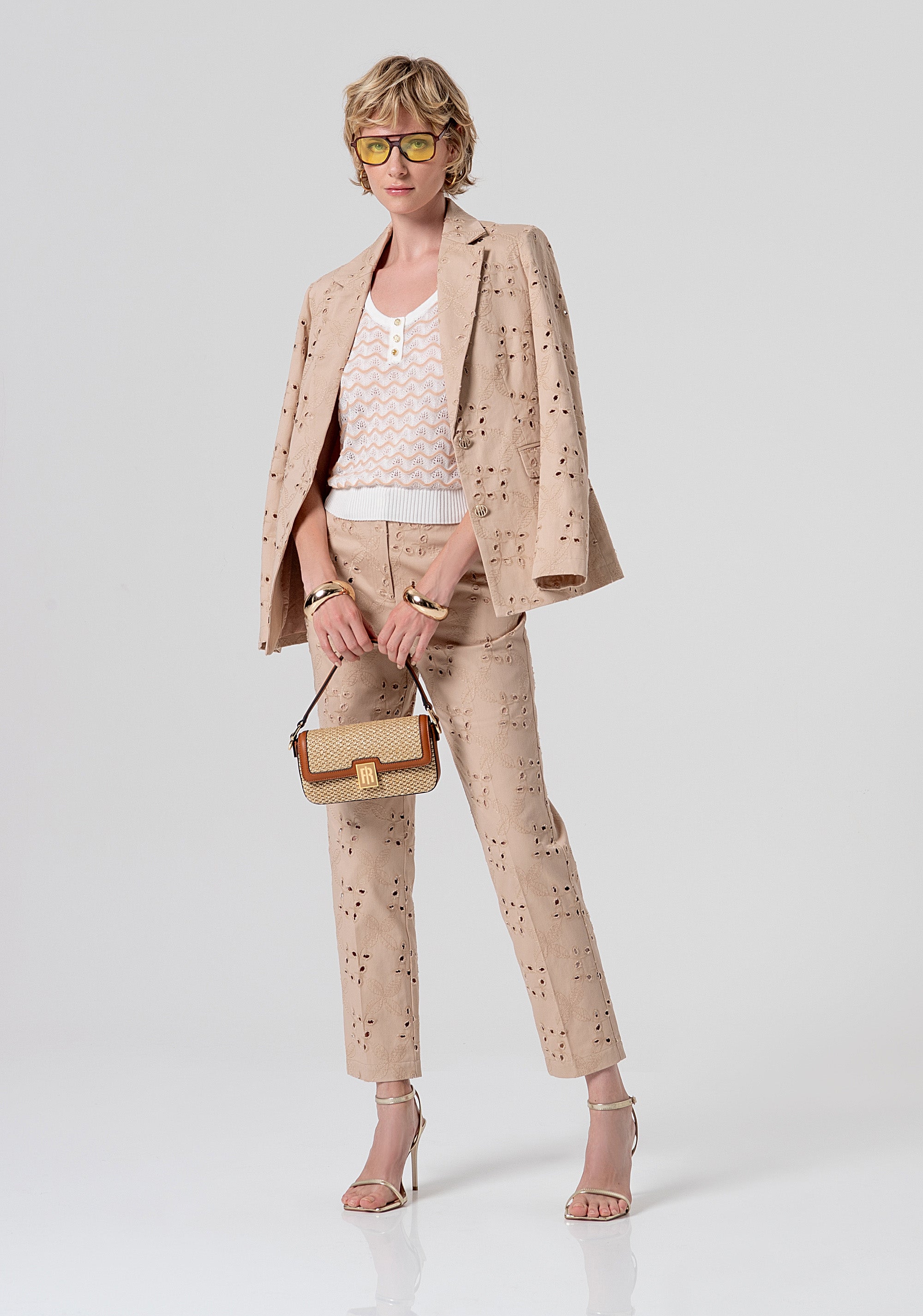 Blazer regular monopetto in pizzo San Gallo FS26SJ3006W825V8-050 Fracomina