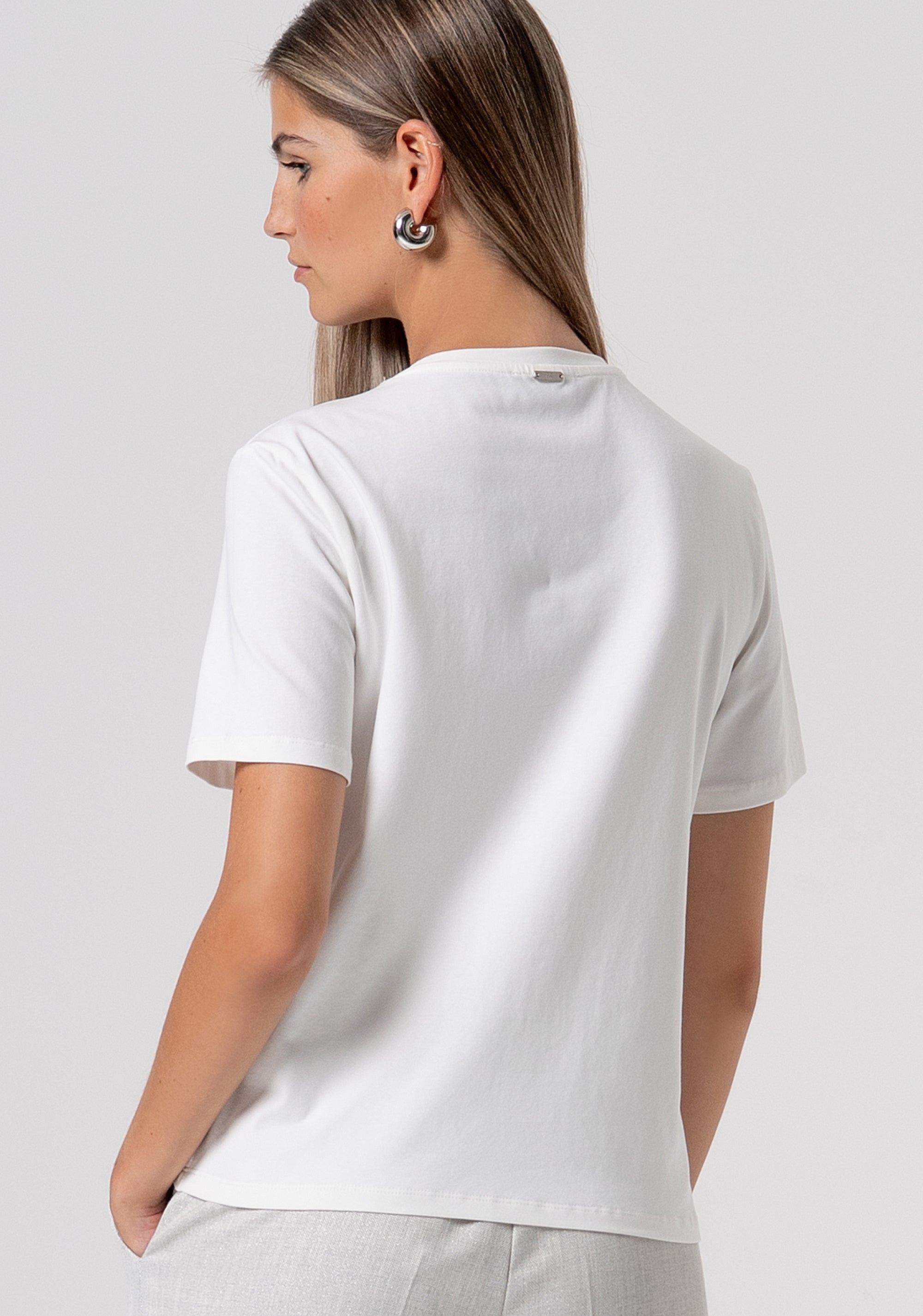T-shirt regular in jersey con applicazioni gioiello FS26ST3005J401E5-278 Fracomina
