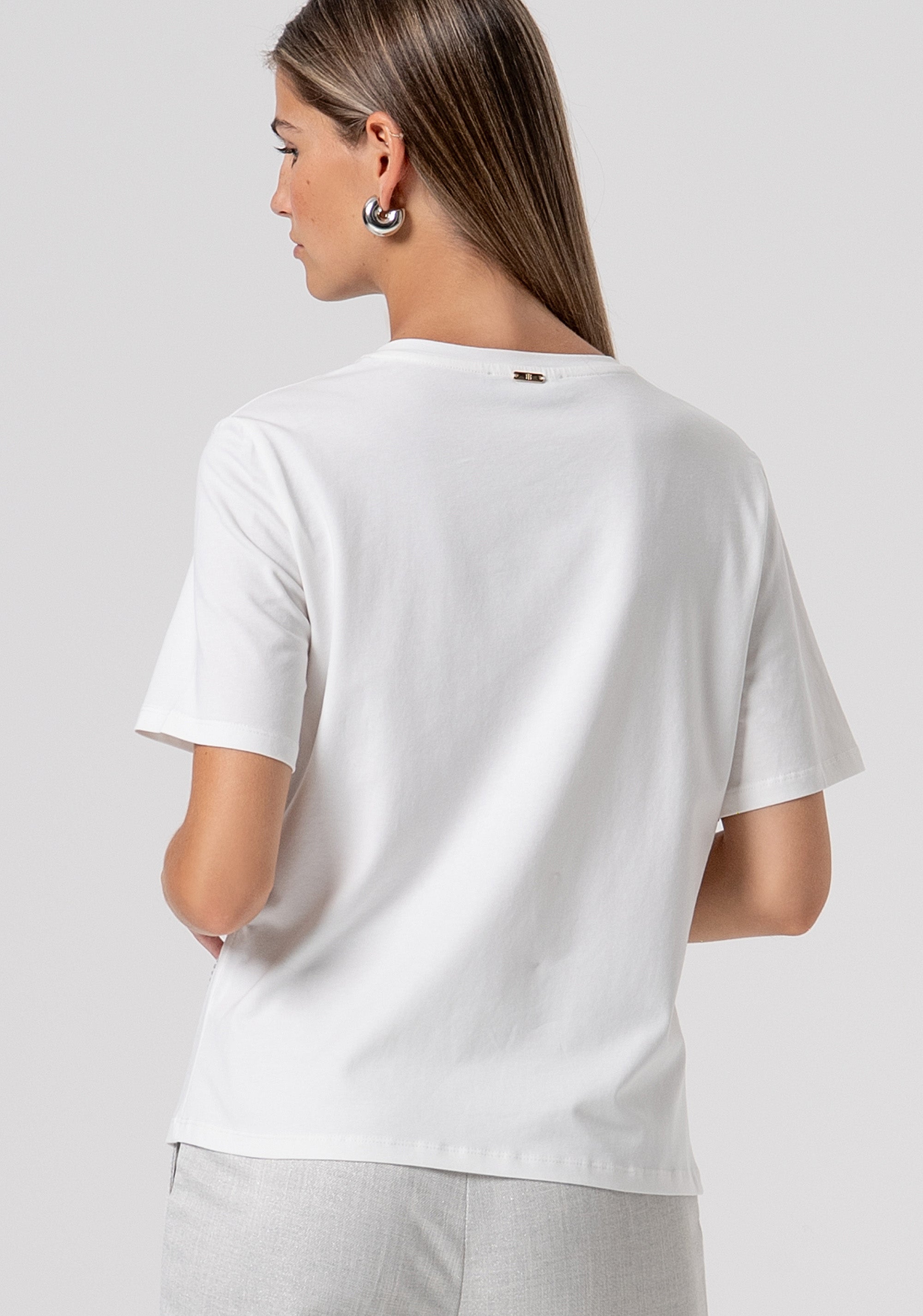 T-shirt regular in jersey con strass