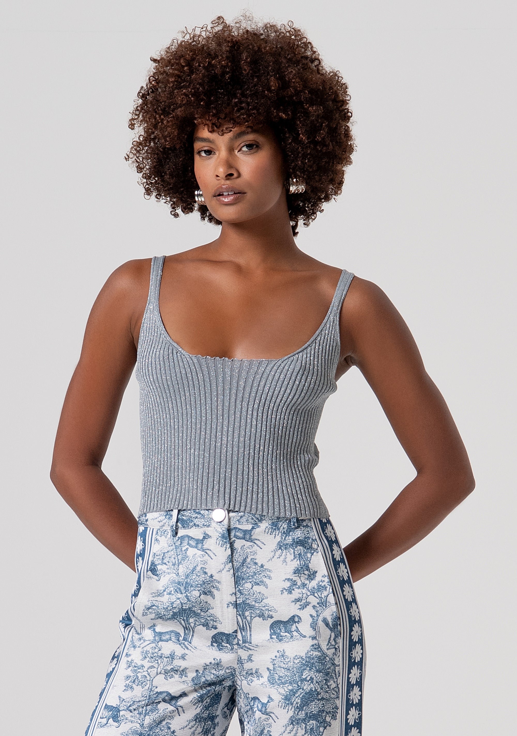 Top senza maniche in maglia con lurex FS26ST4002K564Q7-156 Fracomina