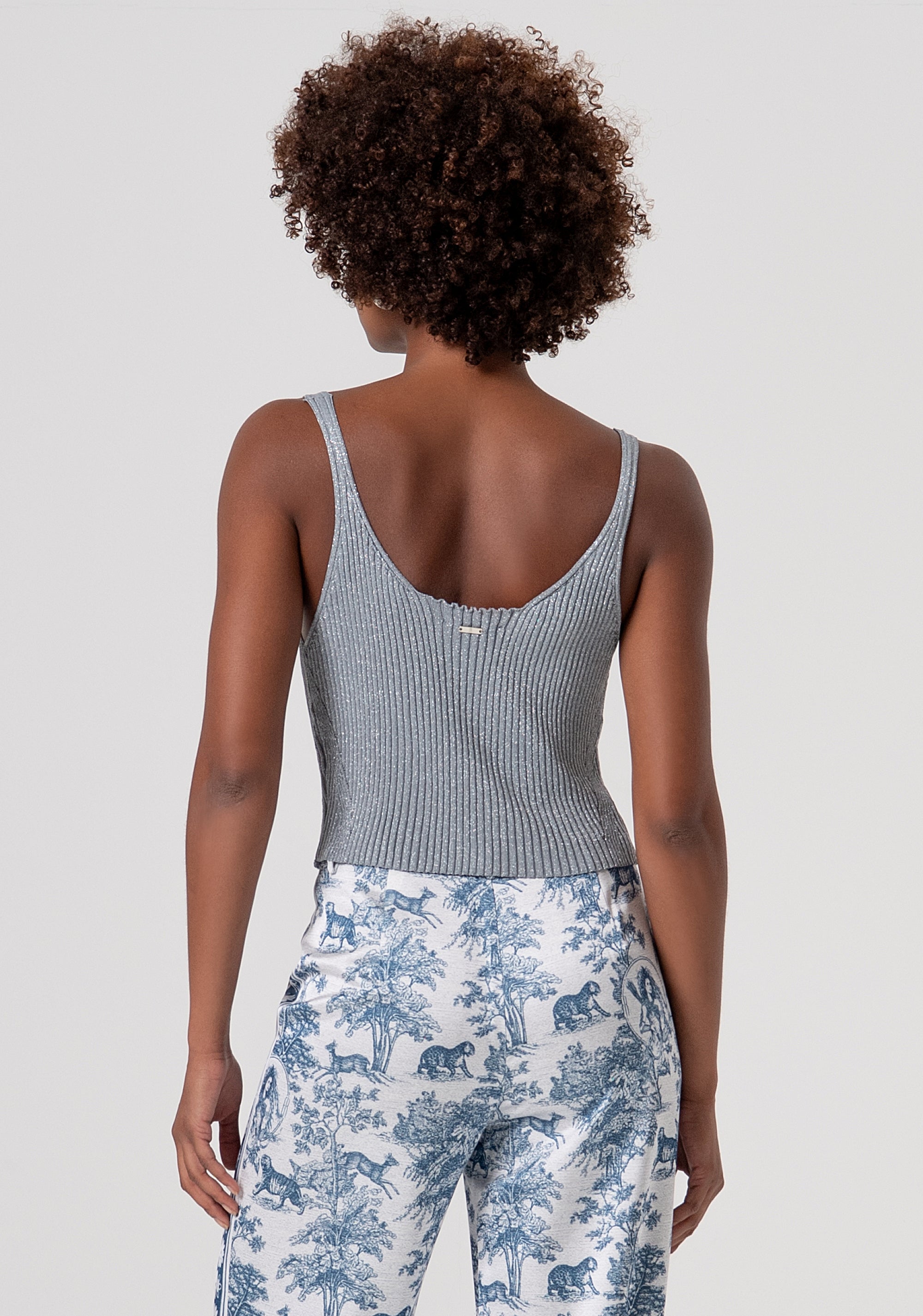 Top senza maniche in maglia con lurex FS26ST4002K564Q7-156 Fracomina