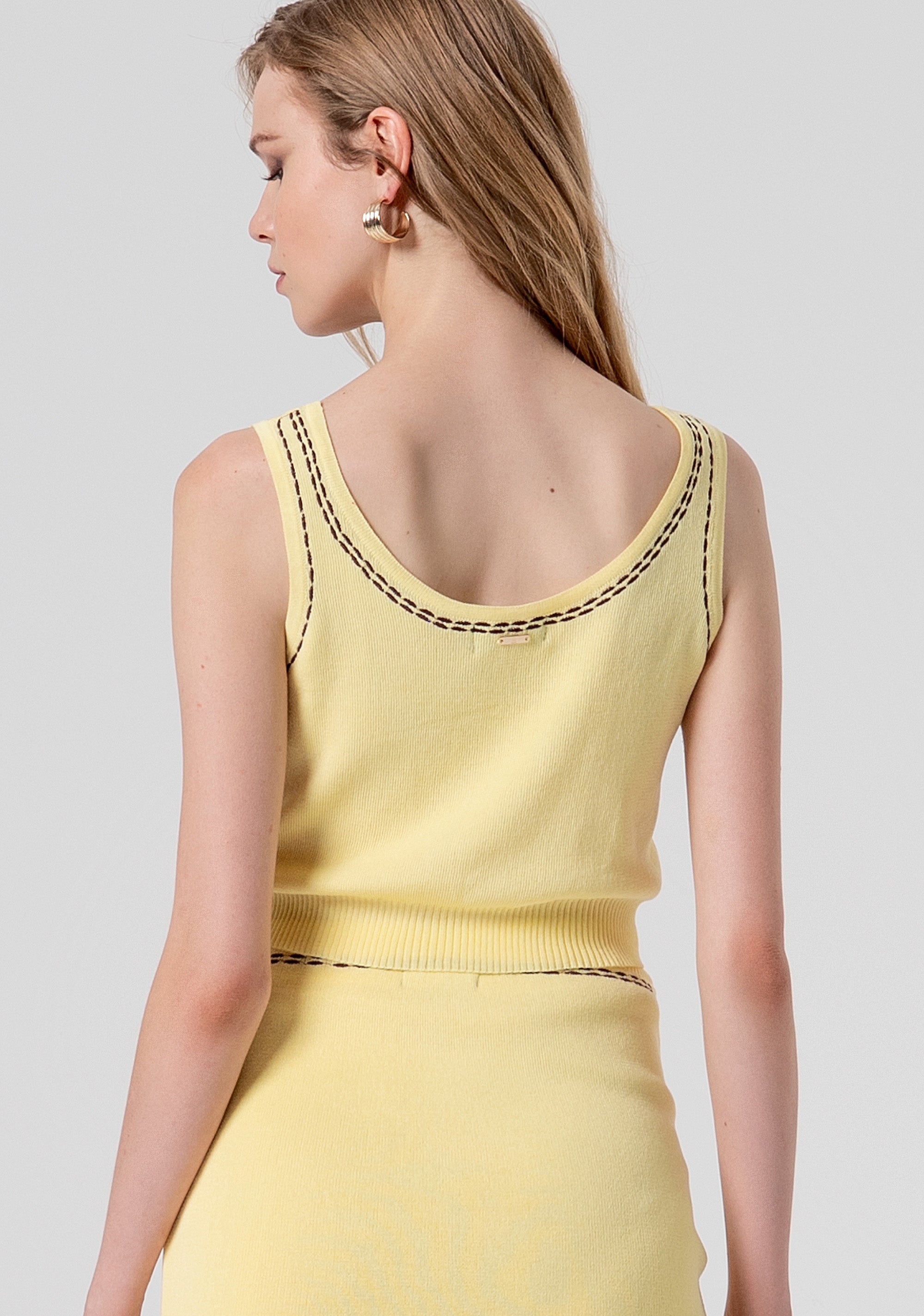 Top senza maniche cropped in maglia FS26ST4004K41601-184 Fracomina