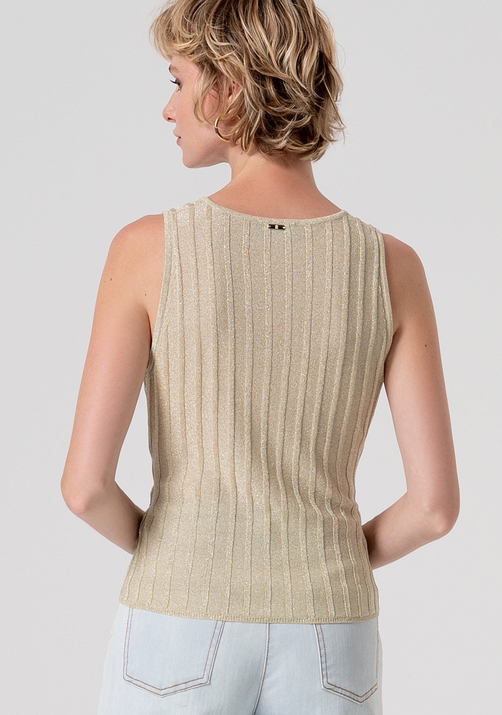 Top senza maniche in maglia con lurex FS26ST4006K414Q7-150 Fracomina