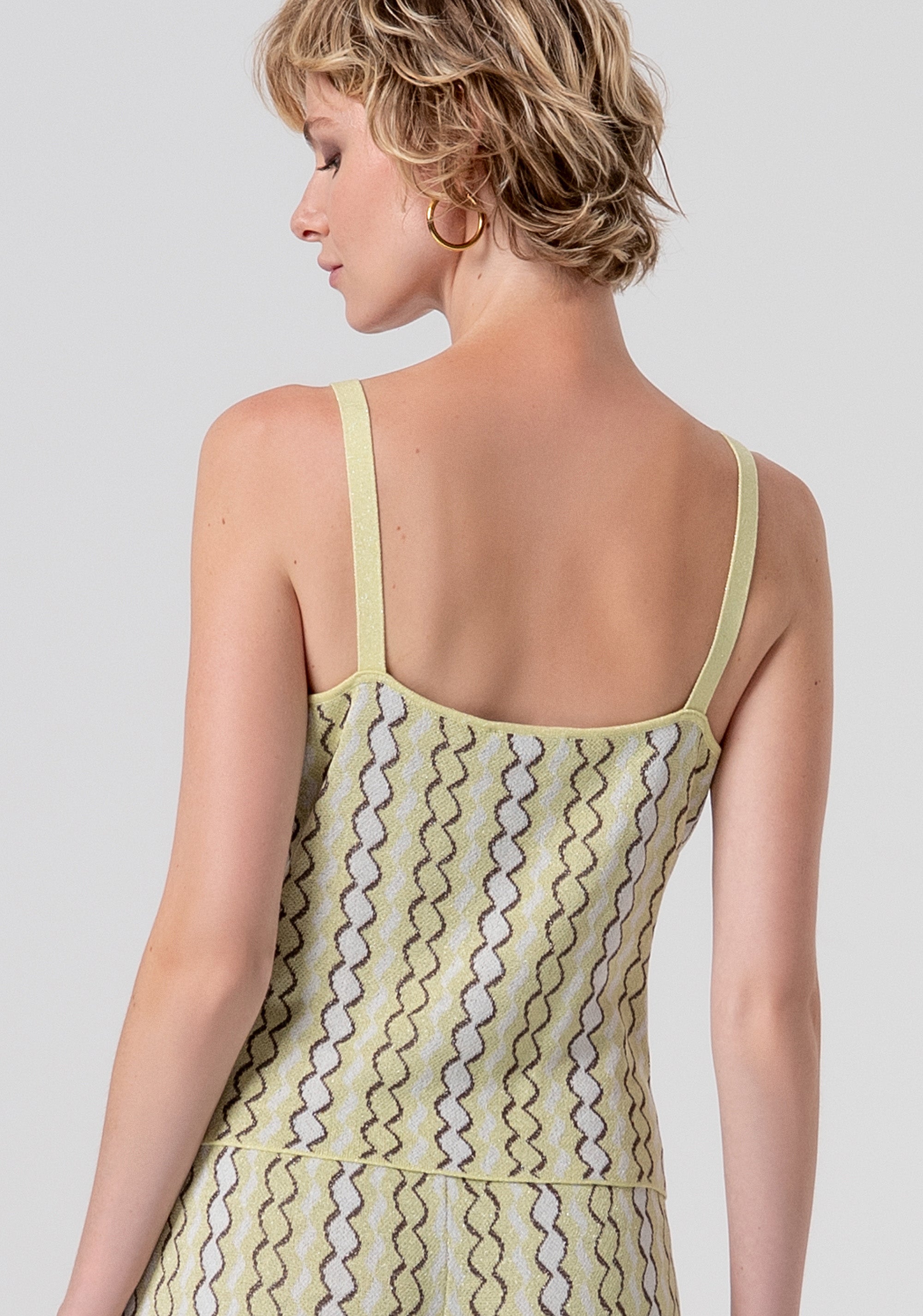 Top senza maniche in maglia con jacquard FS26ST4007K414F8-210 Fracomina