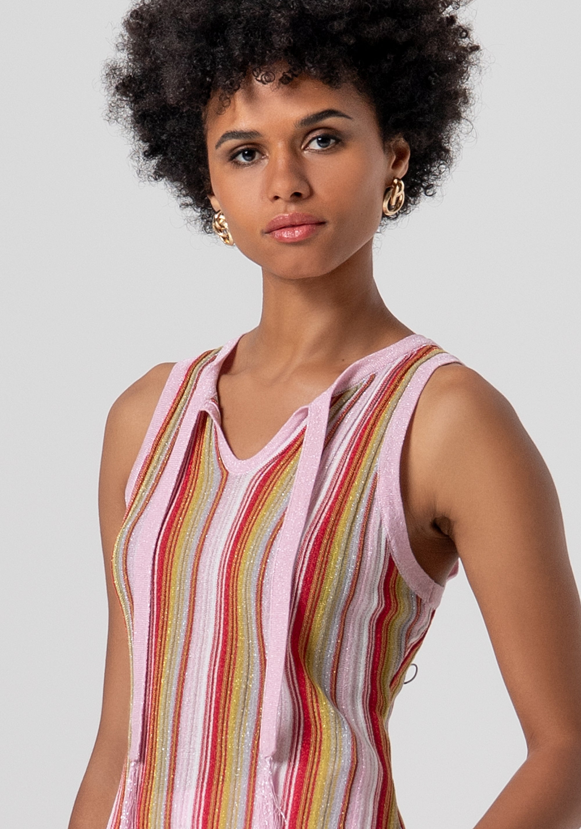 Top senza maniche in maglia con lurex FS26ST4009K432F8-210 Fracomina
