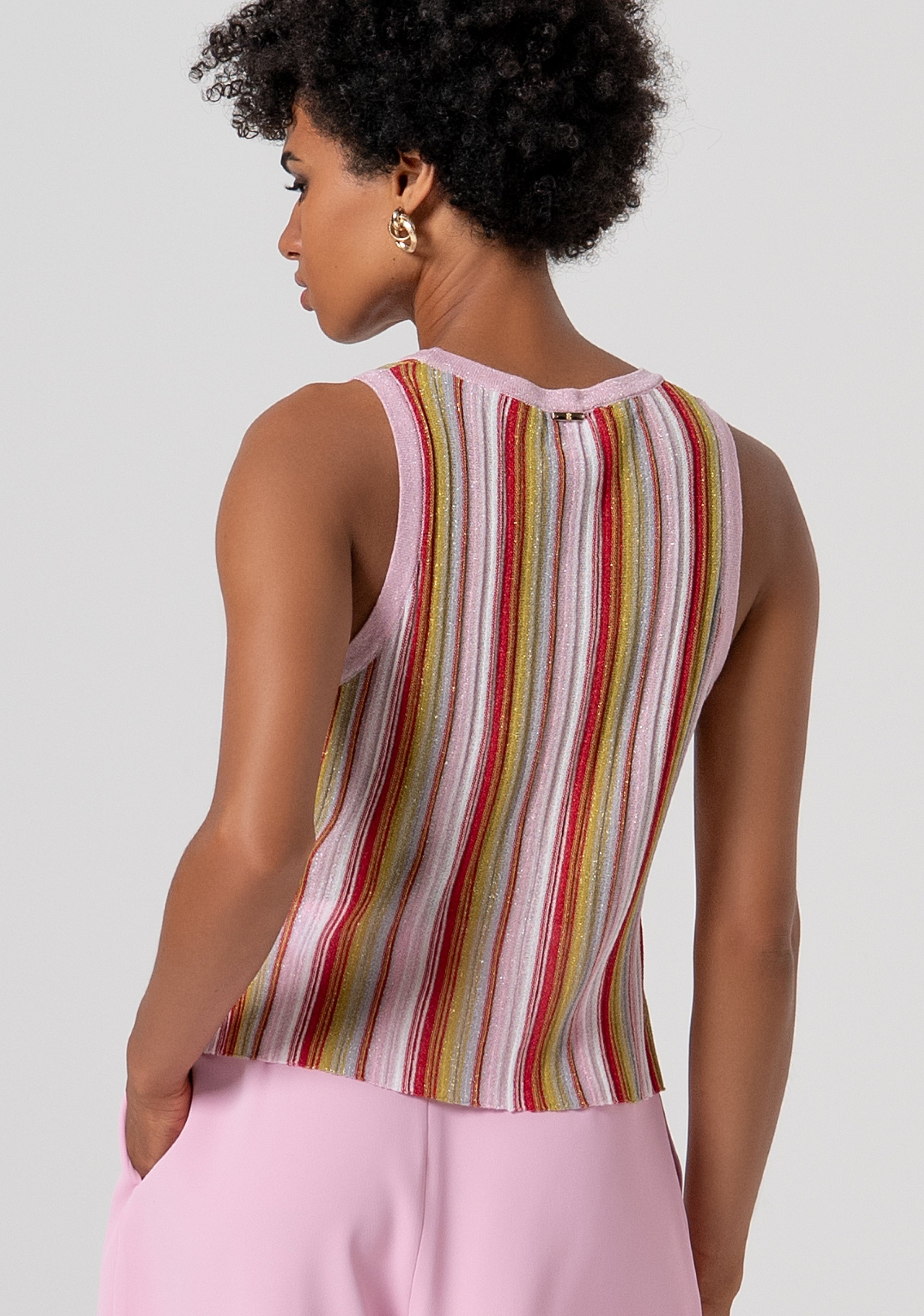 Top senza maniche in maglia con lurex FS26ST4009K432F8-210 Fracomina