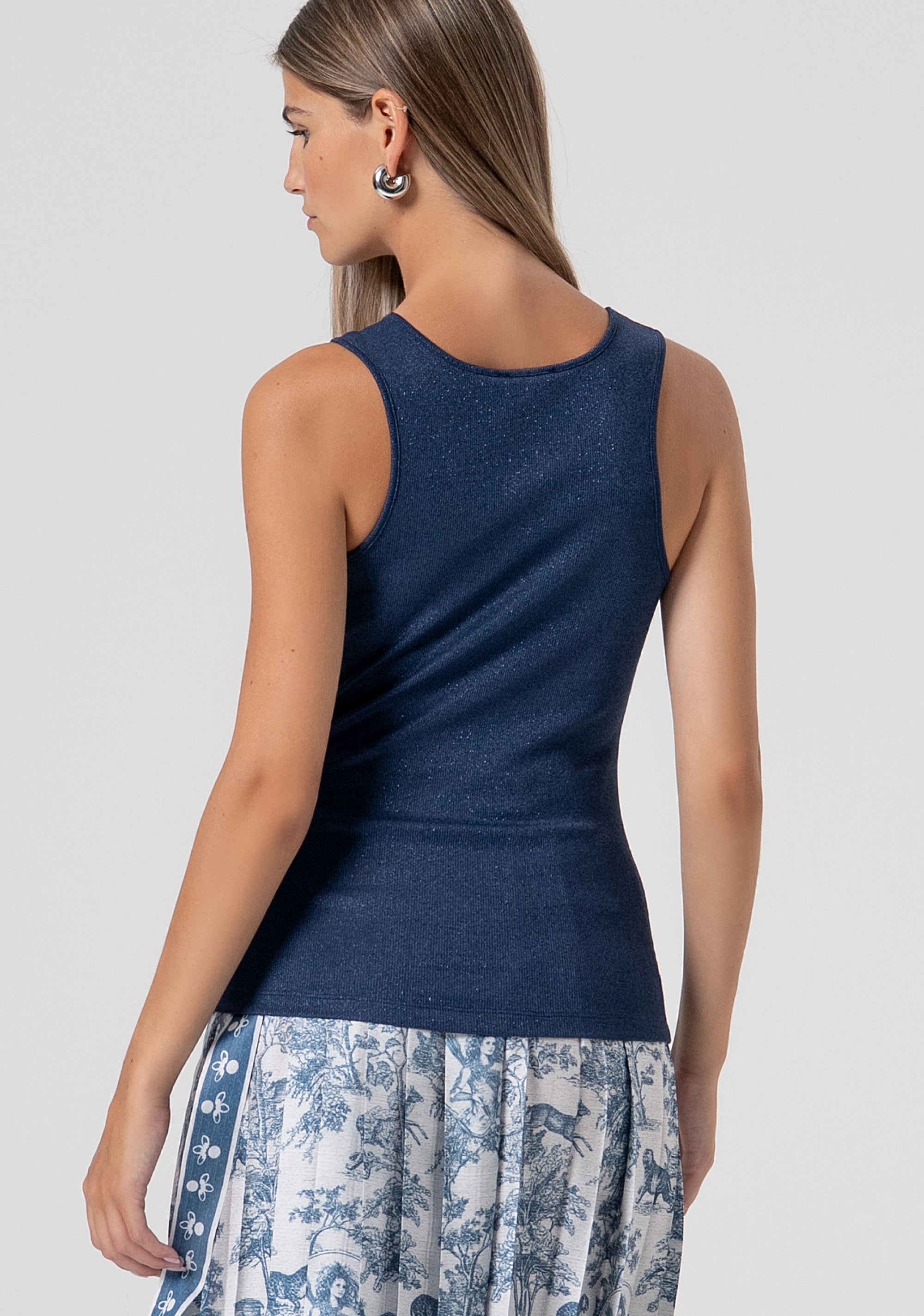 Top senza maniche in maglia con lurex FS26ST4011K420Q7-064 Fracomina