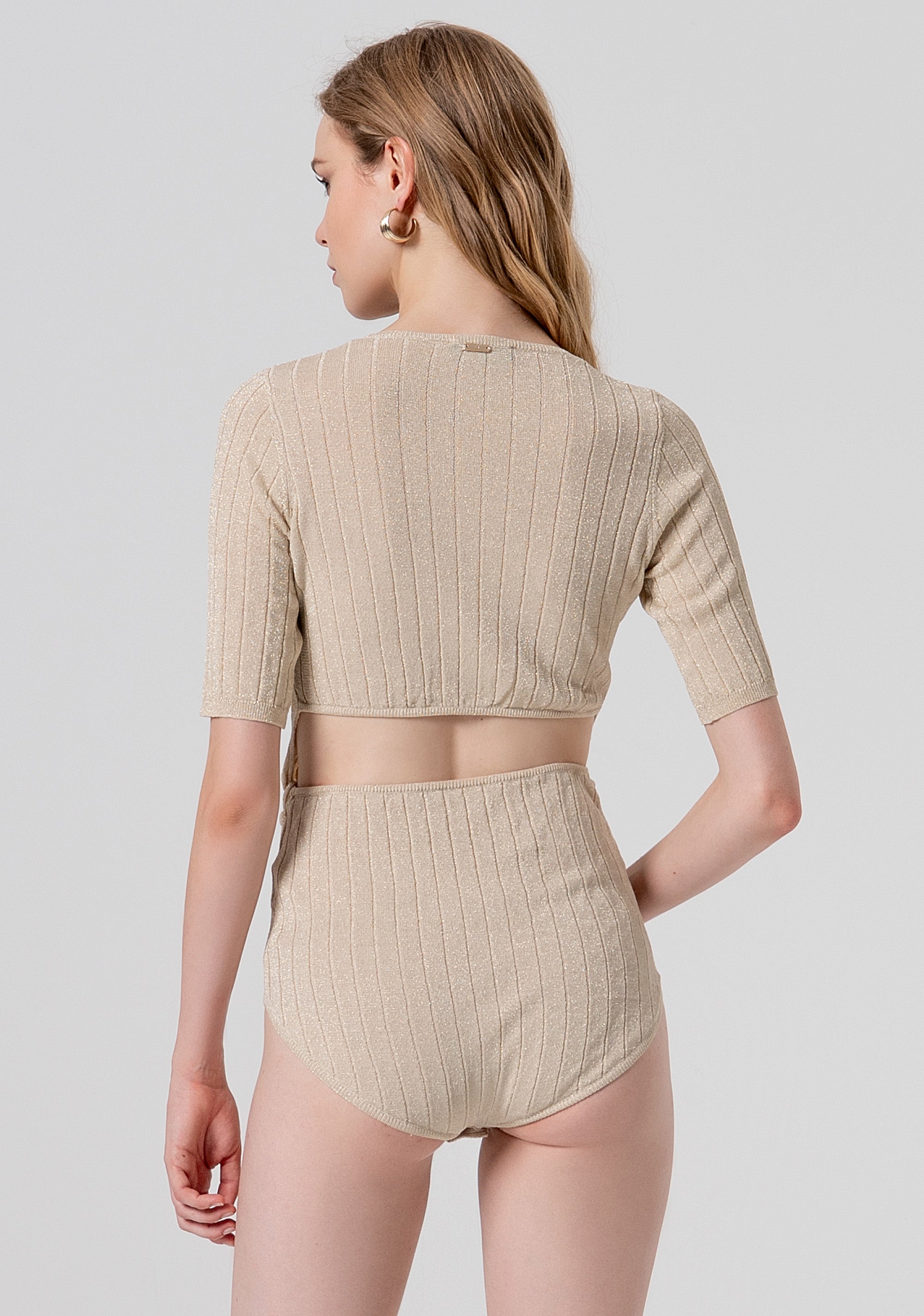 Body slim in maglia a coste con lurex FS26ST5001K459Q7-150 Fracomina