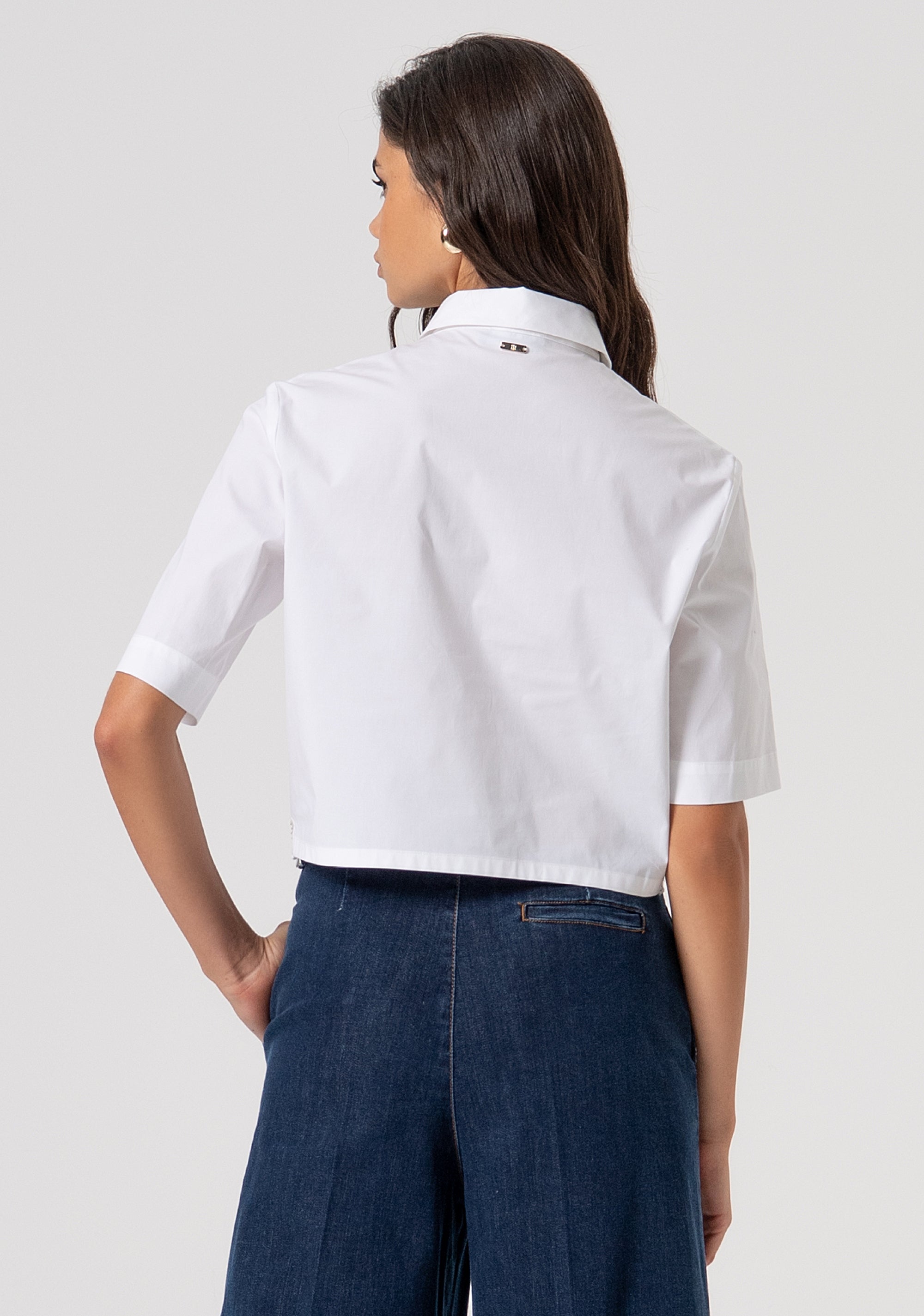 Camicia cropped in popeline FS26ST6002W401E5-278 Fracomina