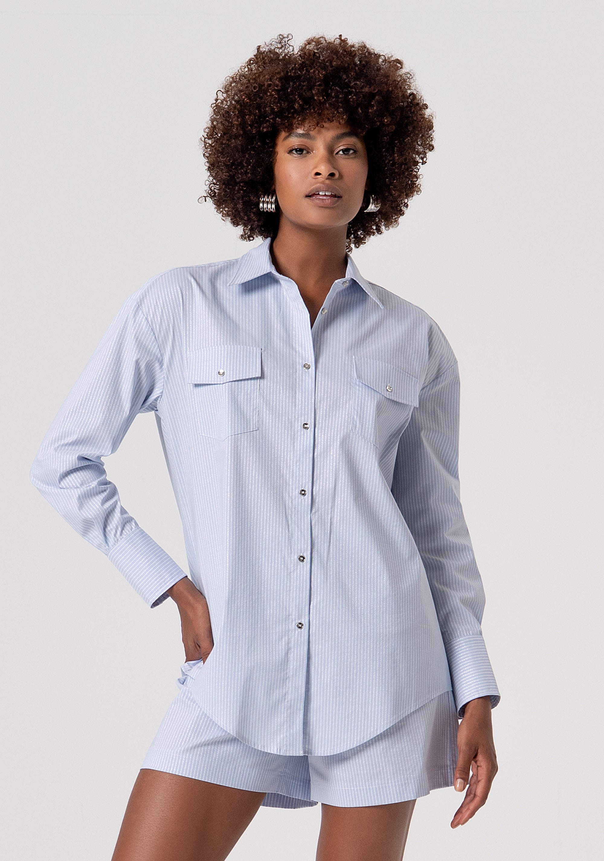 Camicia regular in popeline a righe FS26ST6009W520N8-L62 Fracomina