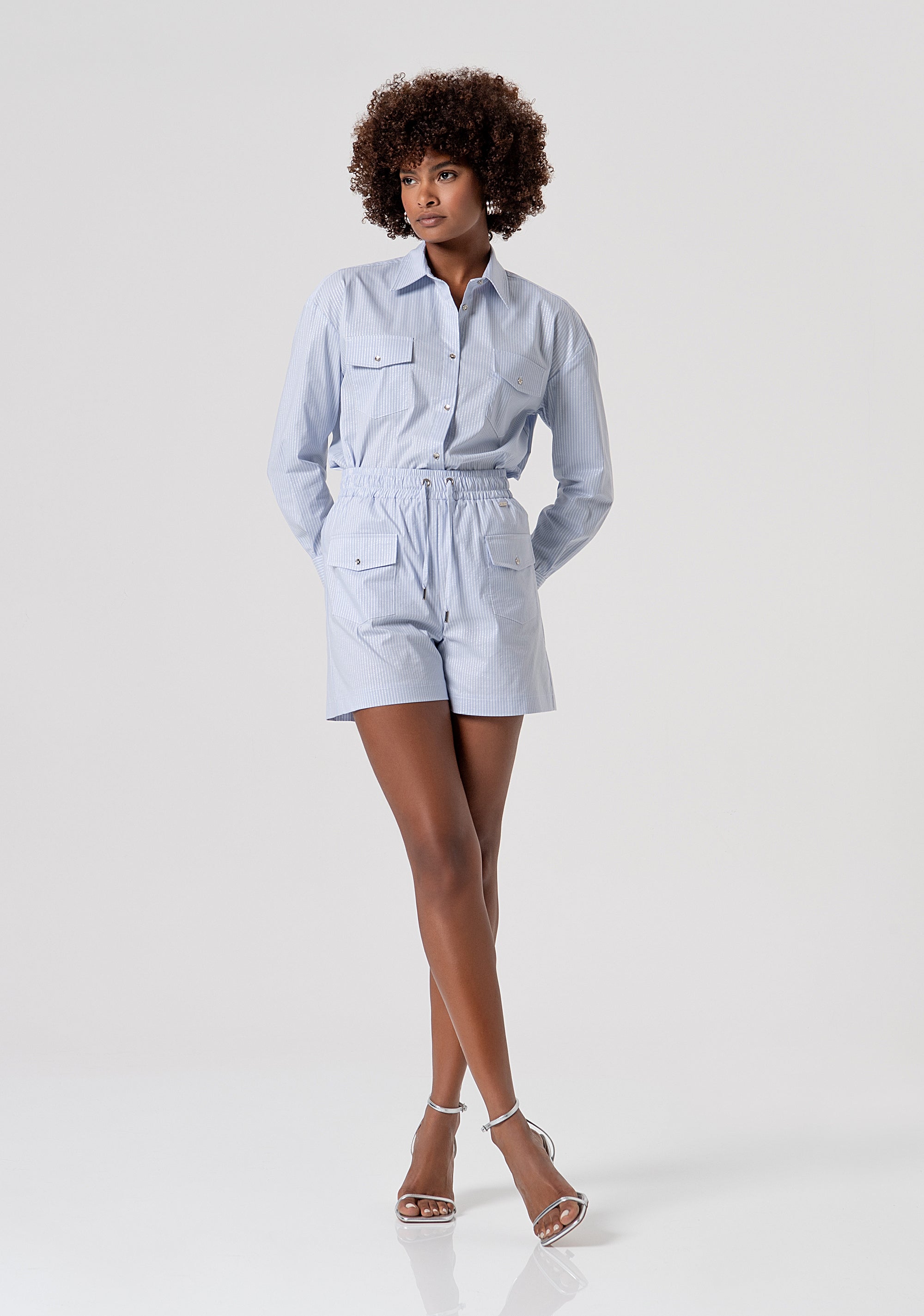 Camicia regular in popeline a righe FS26ST6009W520N8-L62 Fracomina