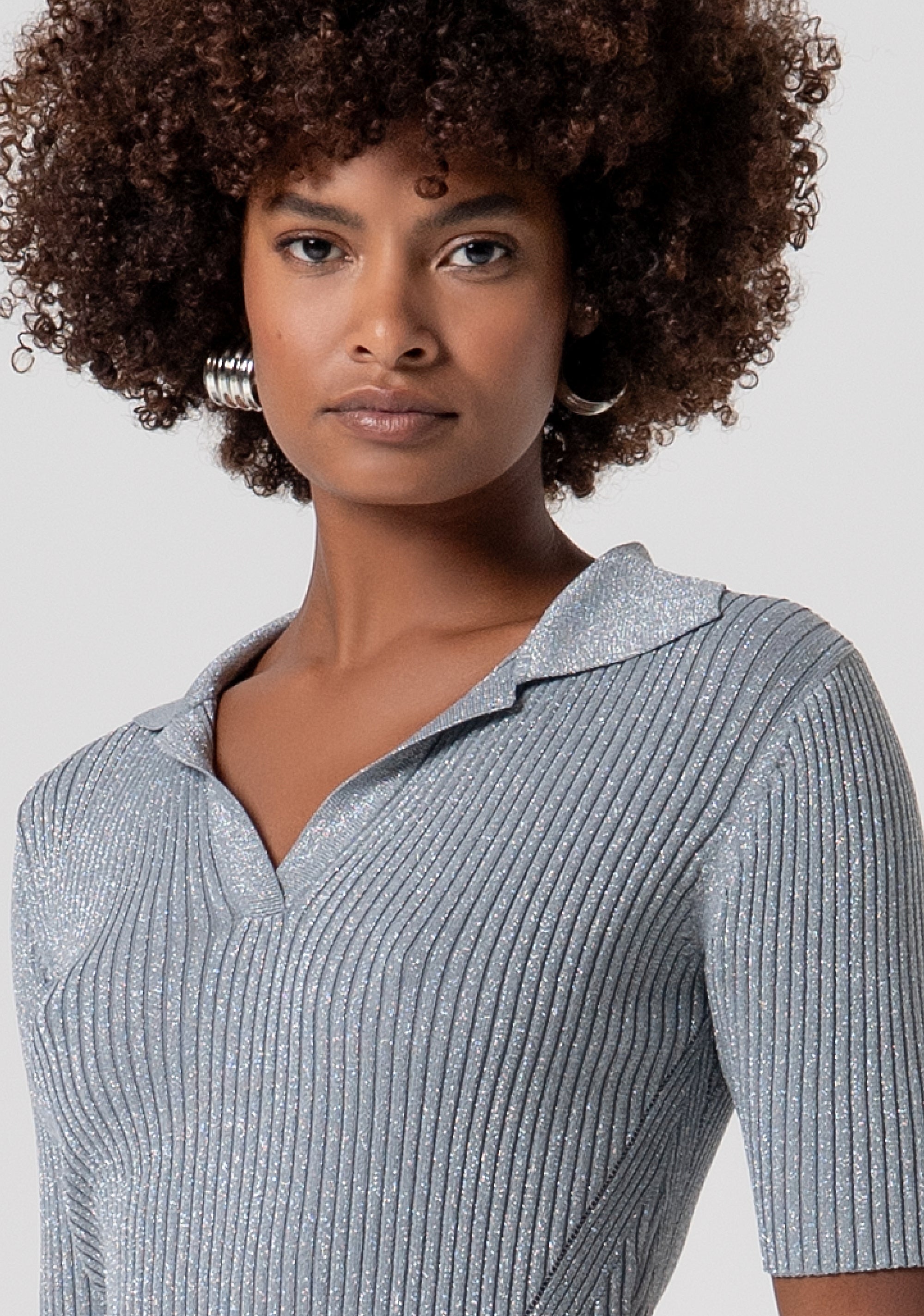 Polo slim in maglia con lurex FS26ST7001K564Q7-156 Fracomina