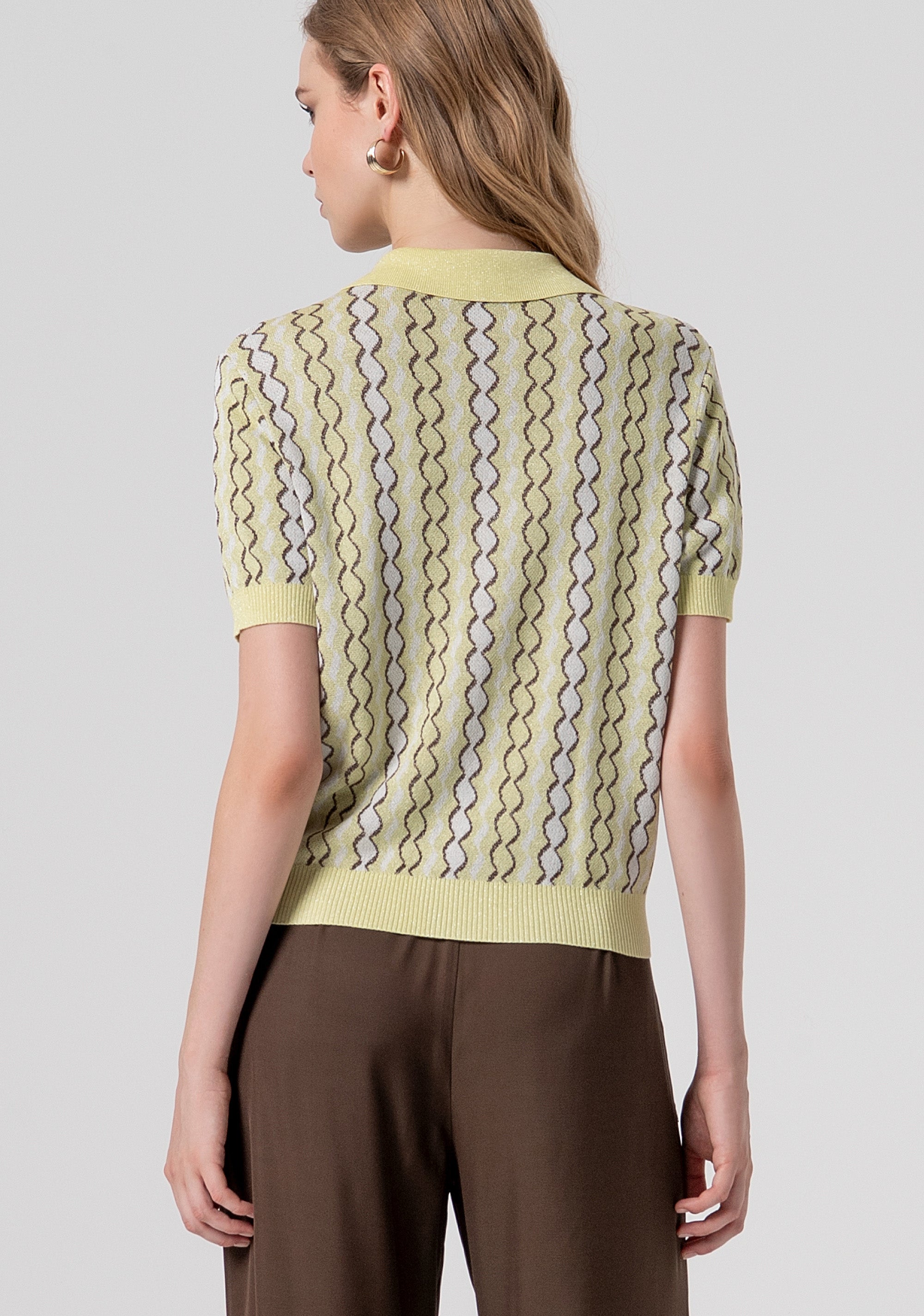 Polo regular in maglia con jacquard FS26ST7005K414F8-210 Fracomina