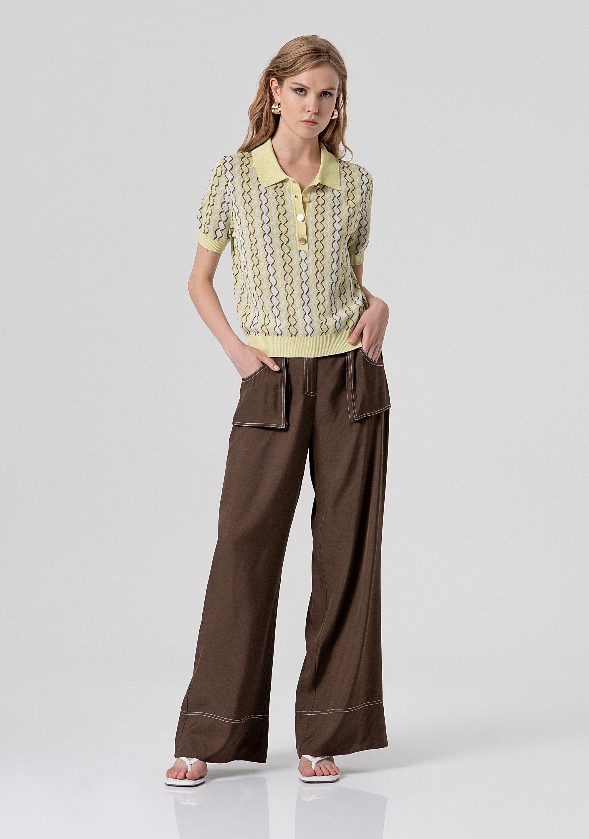 Polo regular in maglia con jacquard FS26ST7005K414F8-210 Fracomina