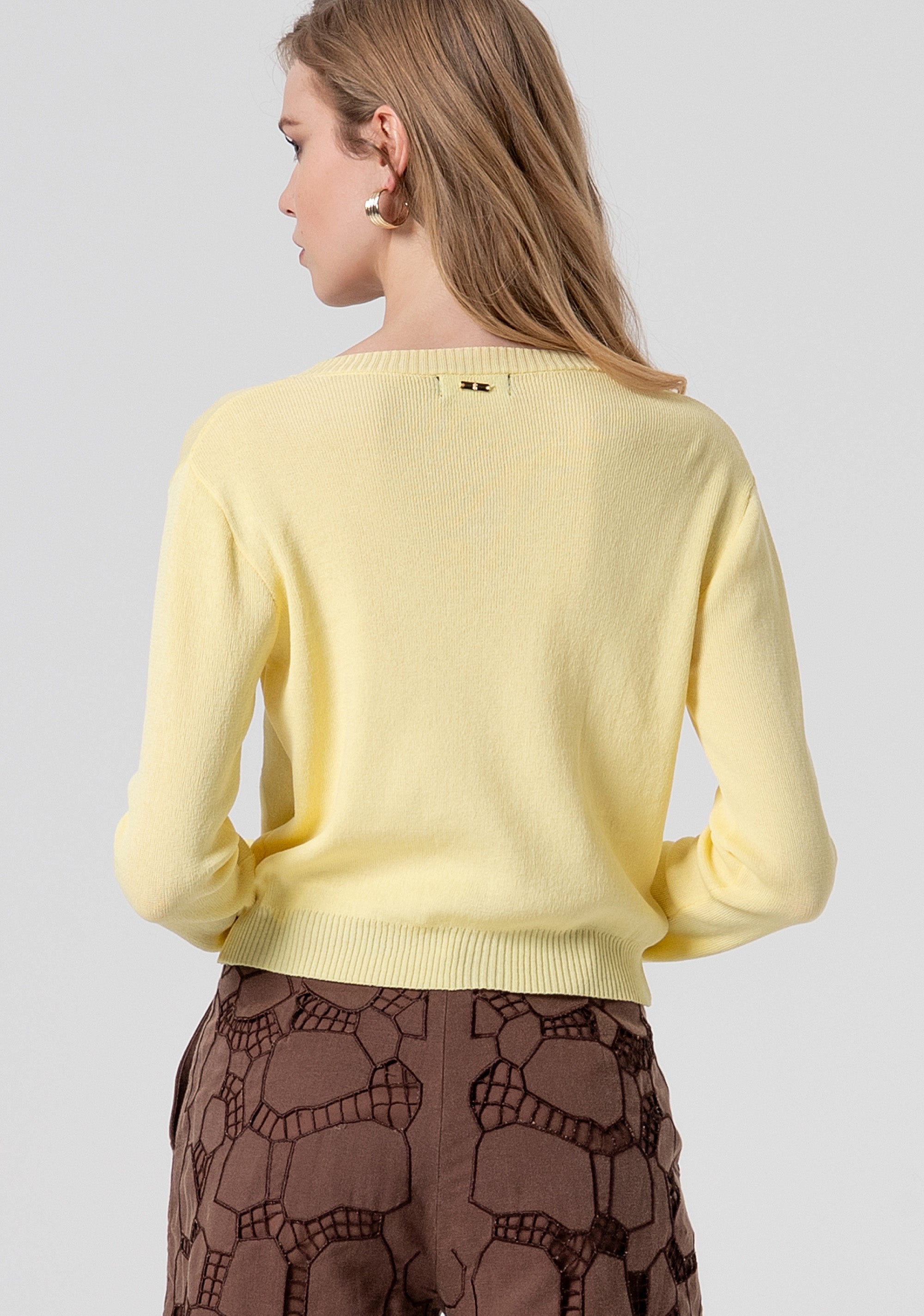 Cardigan regular girocollo