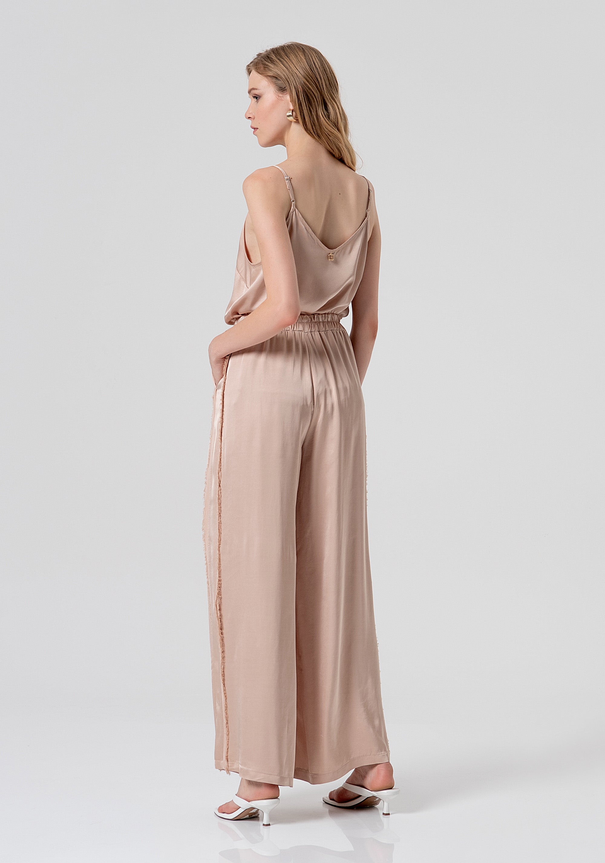 Pantalone flare a palazzo in raso di viscosa FS26SV3010W41301-050 Fracomina