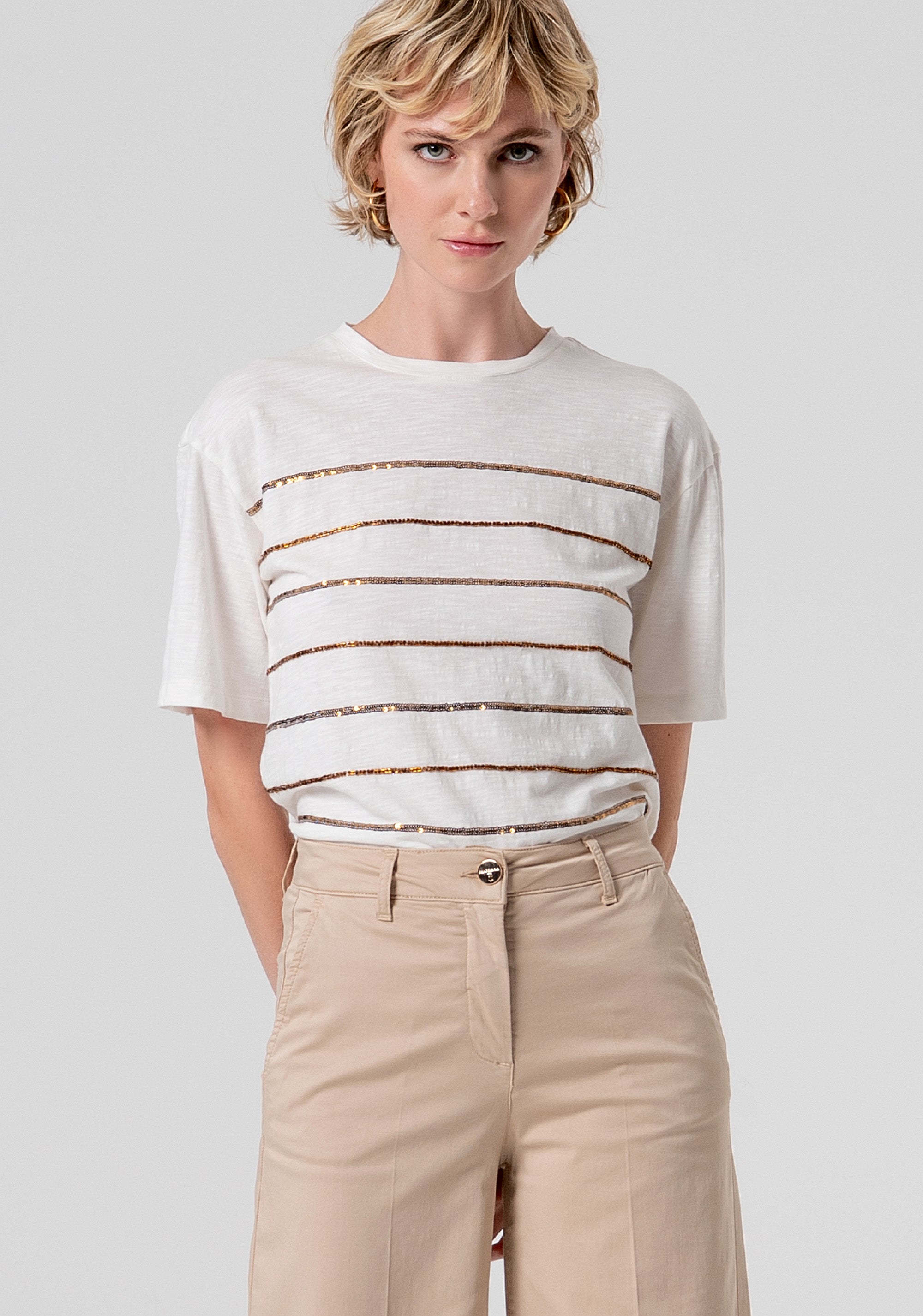 Pantalone flare a palazzo in gabardina FS26SV3011W40101-050 Fracomina