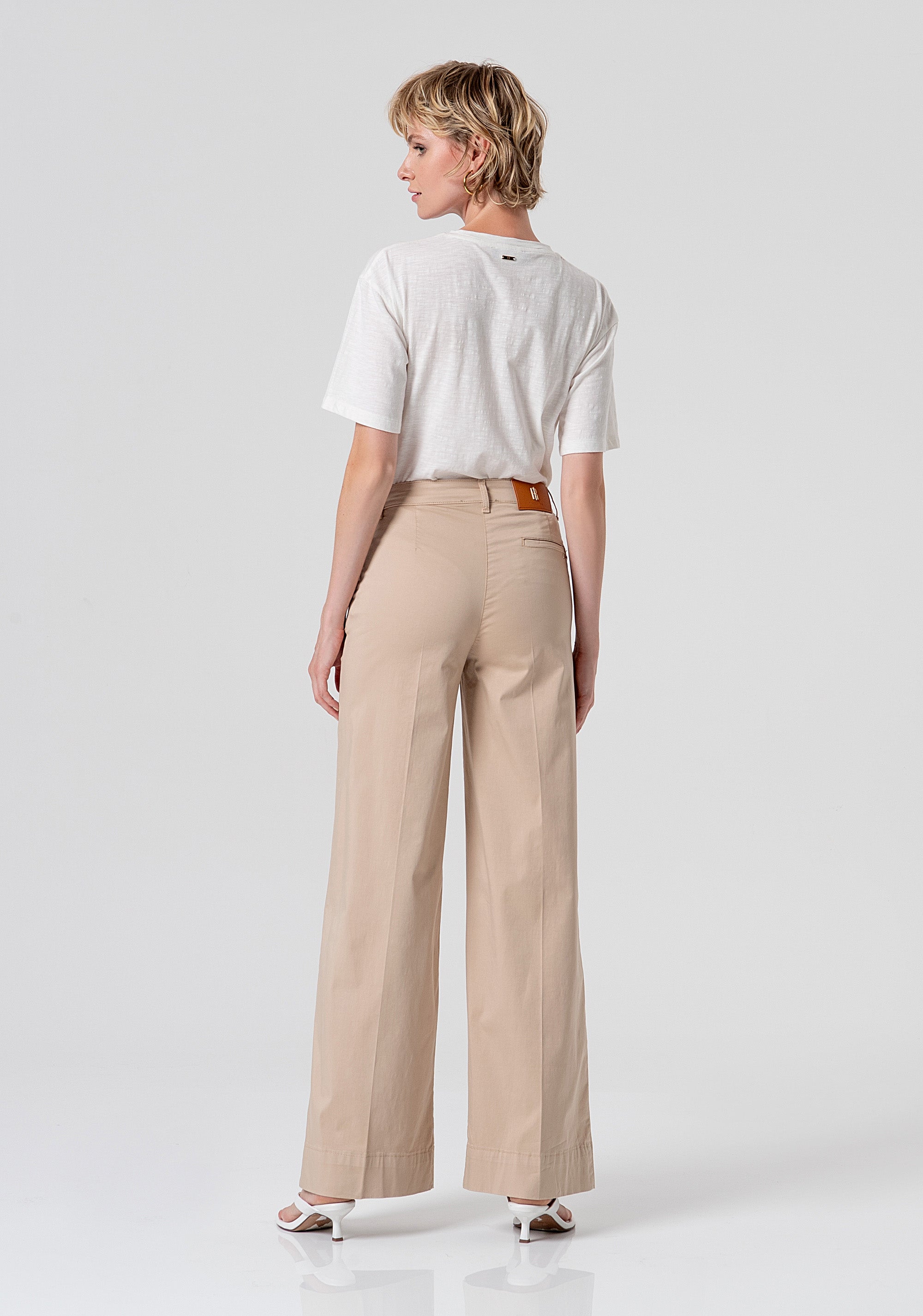 Pantalone flare a palazzo in gabardina FS26SV3011W40101-050 Fracomina