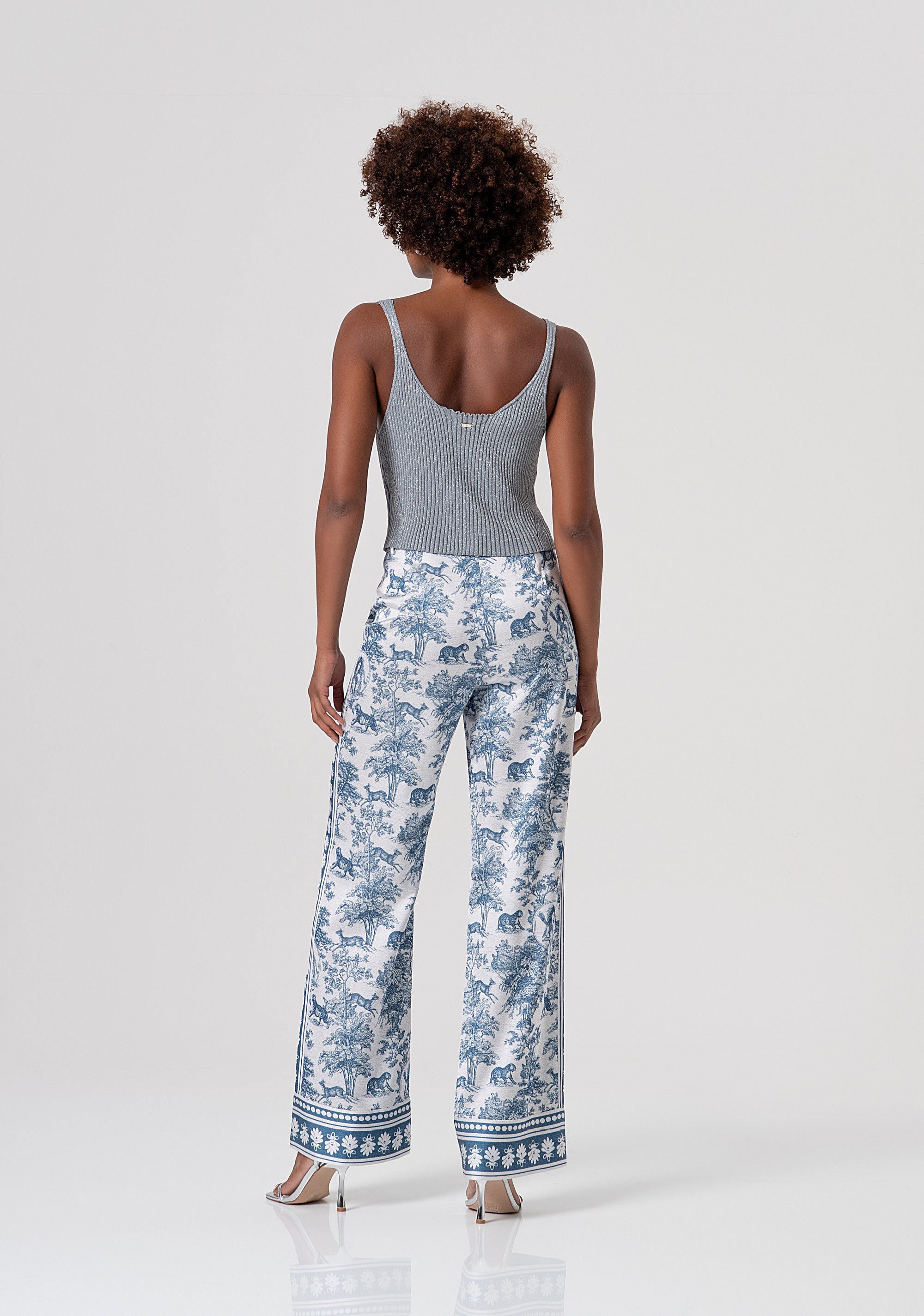 Pantalone flare a palazzo in fantasia FS26SV3015W459K5-083 Fracomina