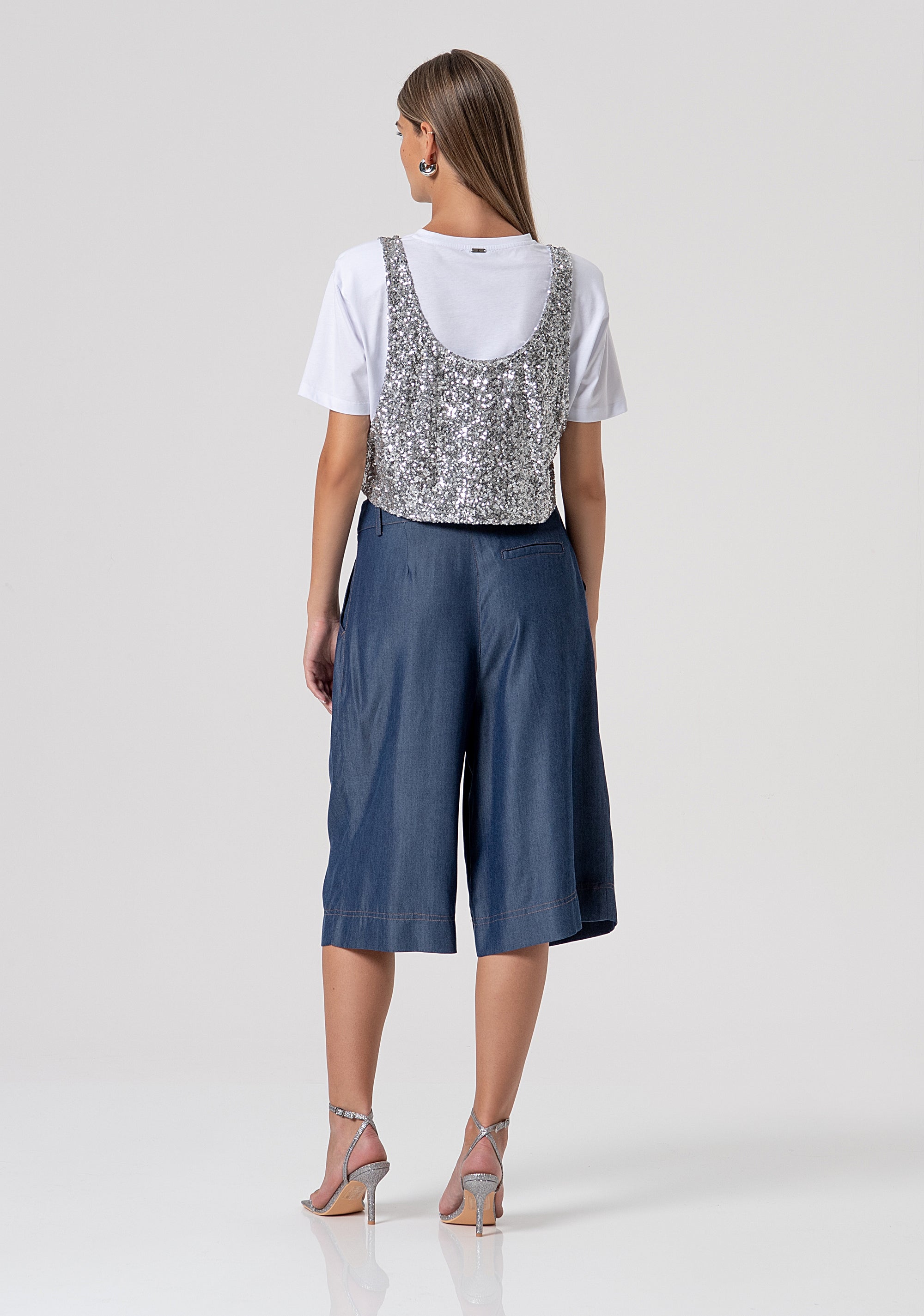 Bermuda flare in chambray FS26SV9002D46901-064 Fracomina