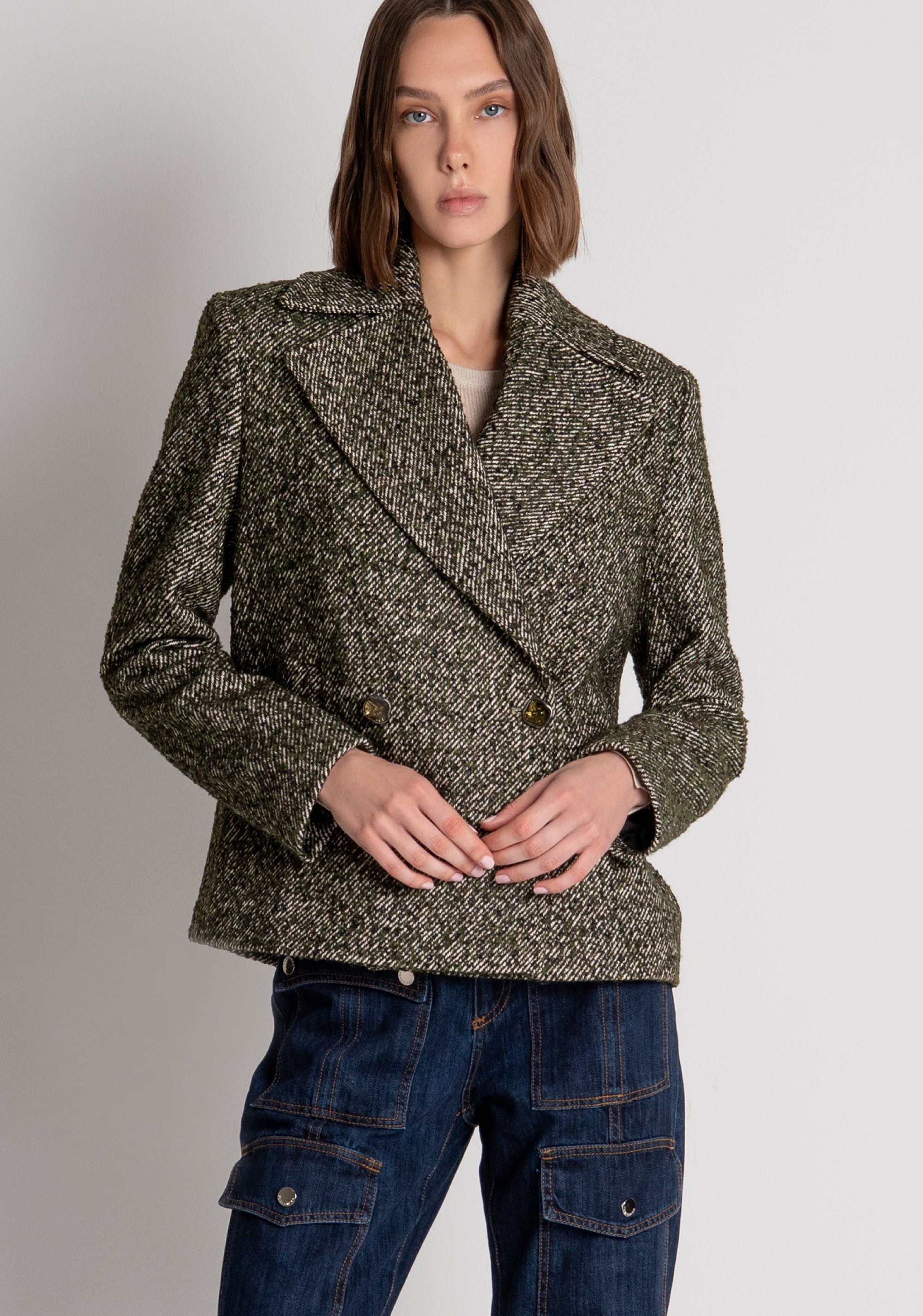 Cappotto regular doppiopetto in tweed FRACOMINA — immagine 2 di 5