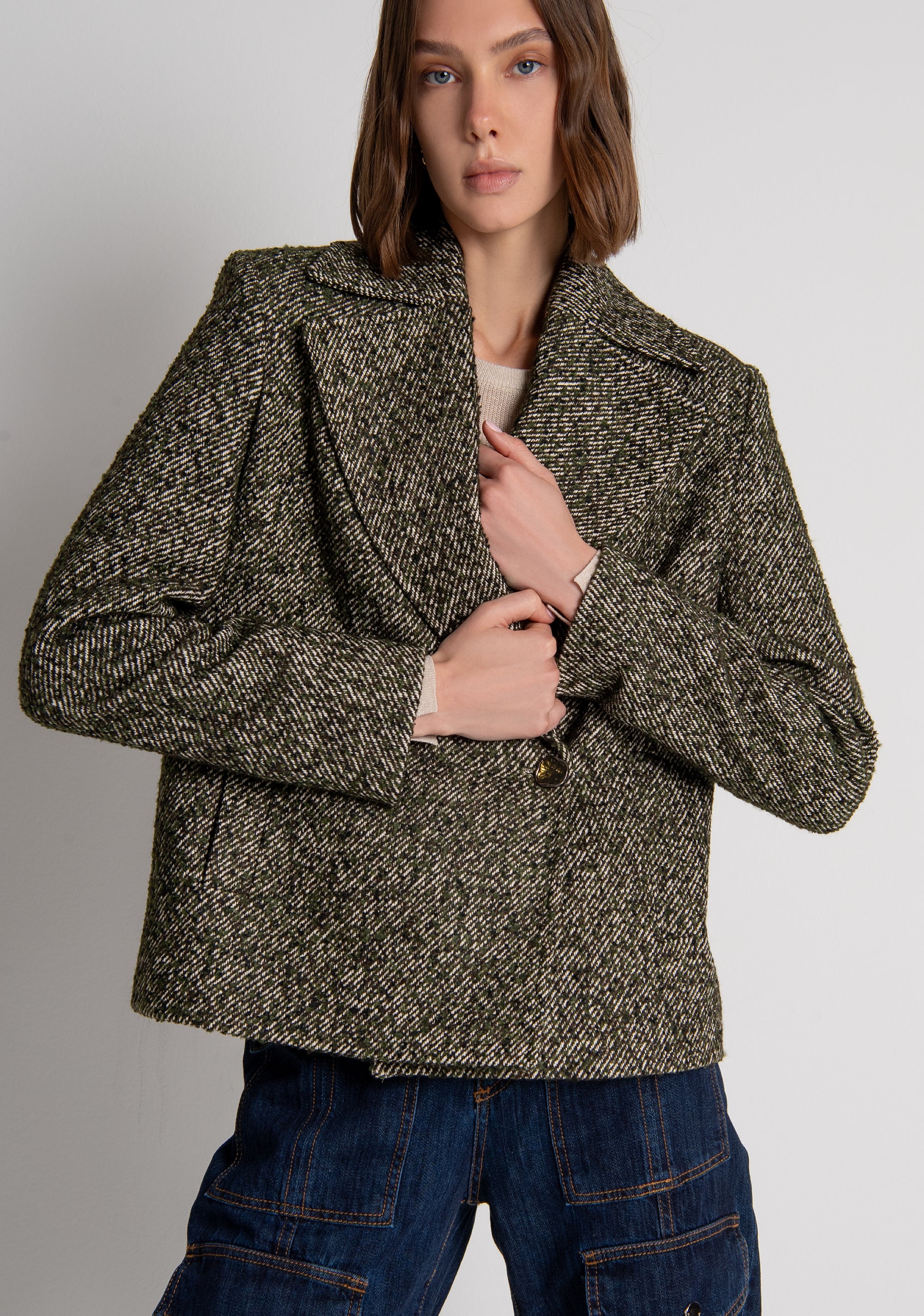 Cappotto regular doppiopetto in tweed FRACOMINA — immagine 1 di 5