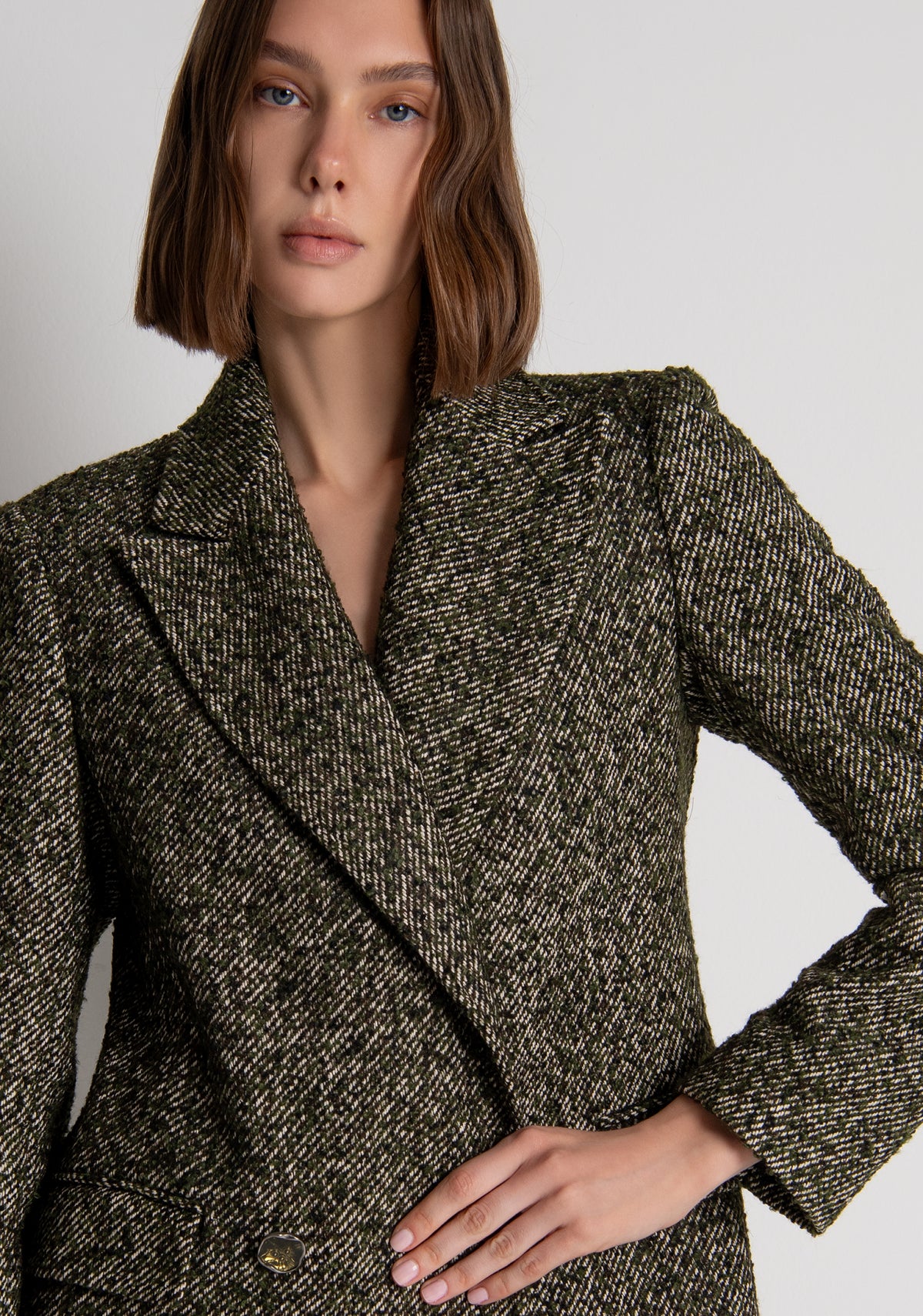 Cappotto regular lungo doppiopetto in tweed FS26WC1002W857F7 FRACOMINA