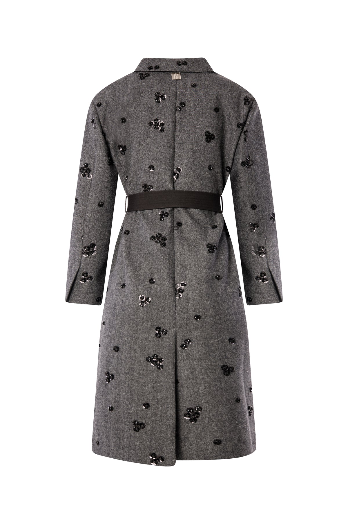 Cappotto regular lungo doppiopetto con applicazioni con paillettes FS26WC1009W863R9-K10 Fracomina