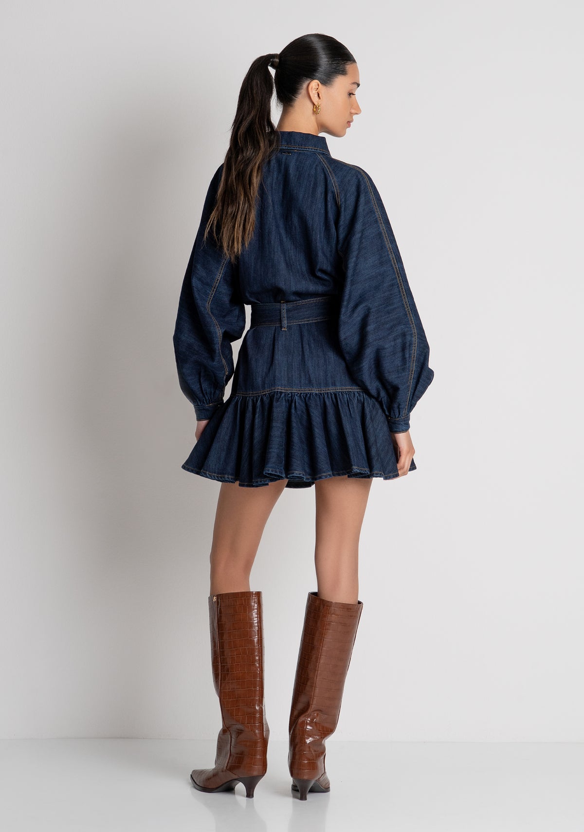 Abito regular mini in denim con lavaggio medio FS26WD4001D40993 FRACOMINA